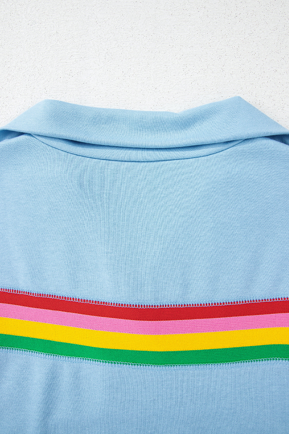 Sky Blue Rainbow Color-block 2 Piece Shorts Set