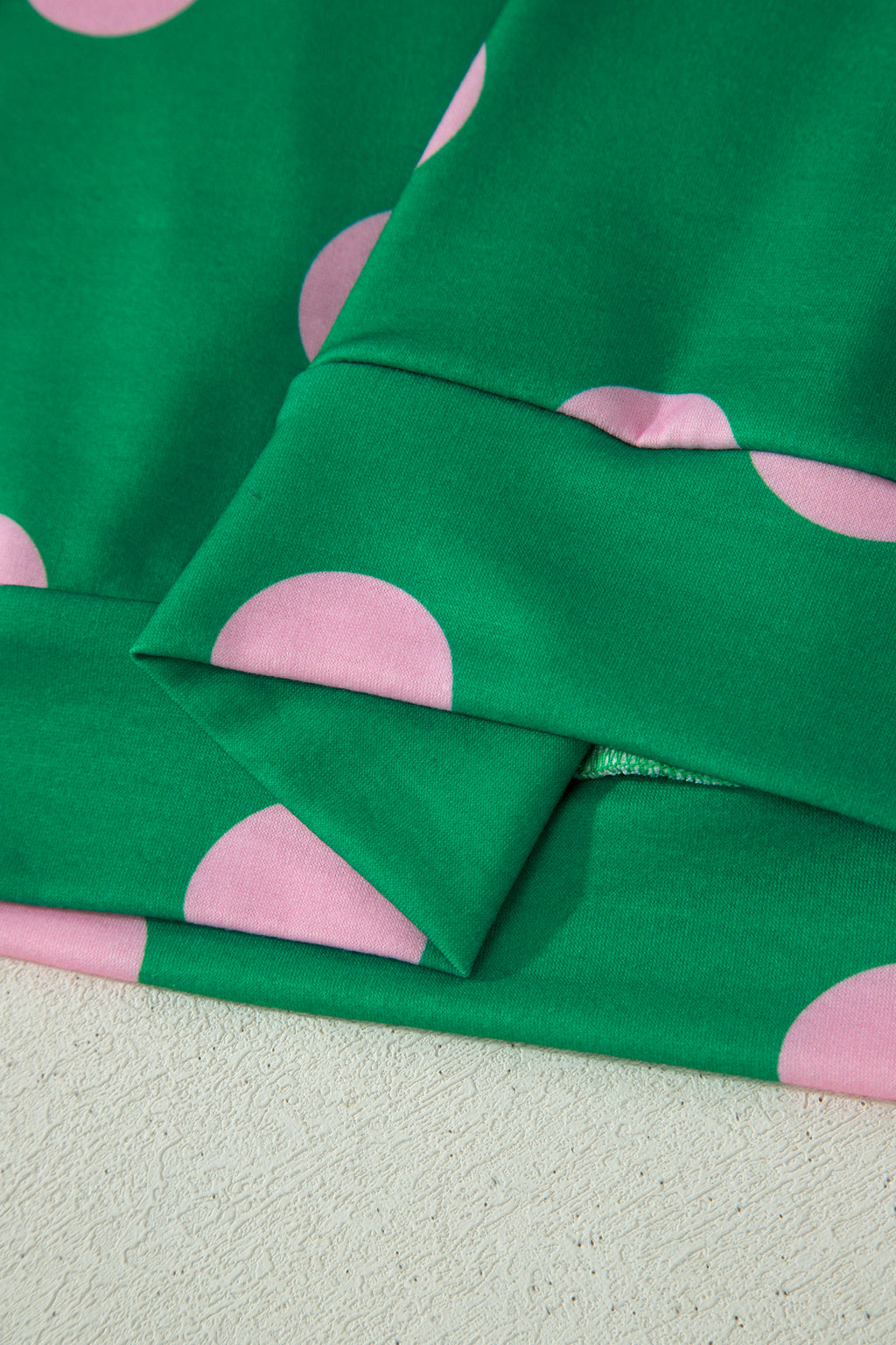 Green Polka Dot Print V-Neck Tee & Shorts 2pc Set