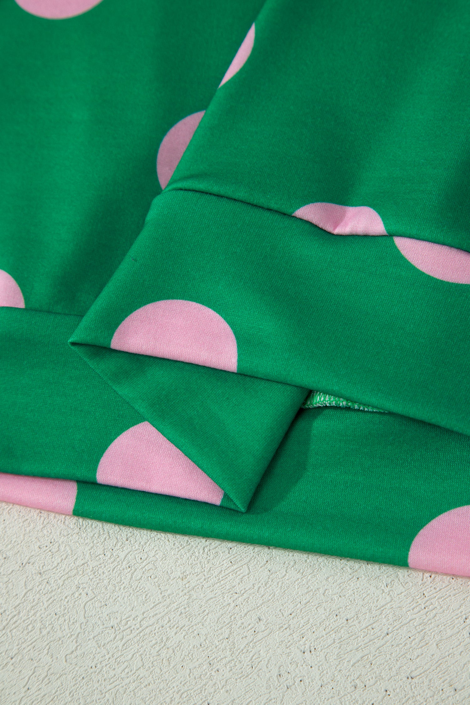 Green Polka Dot Print V-Neck Tee & Shorts 2pc Set