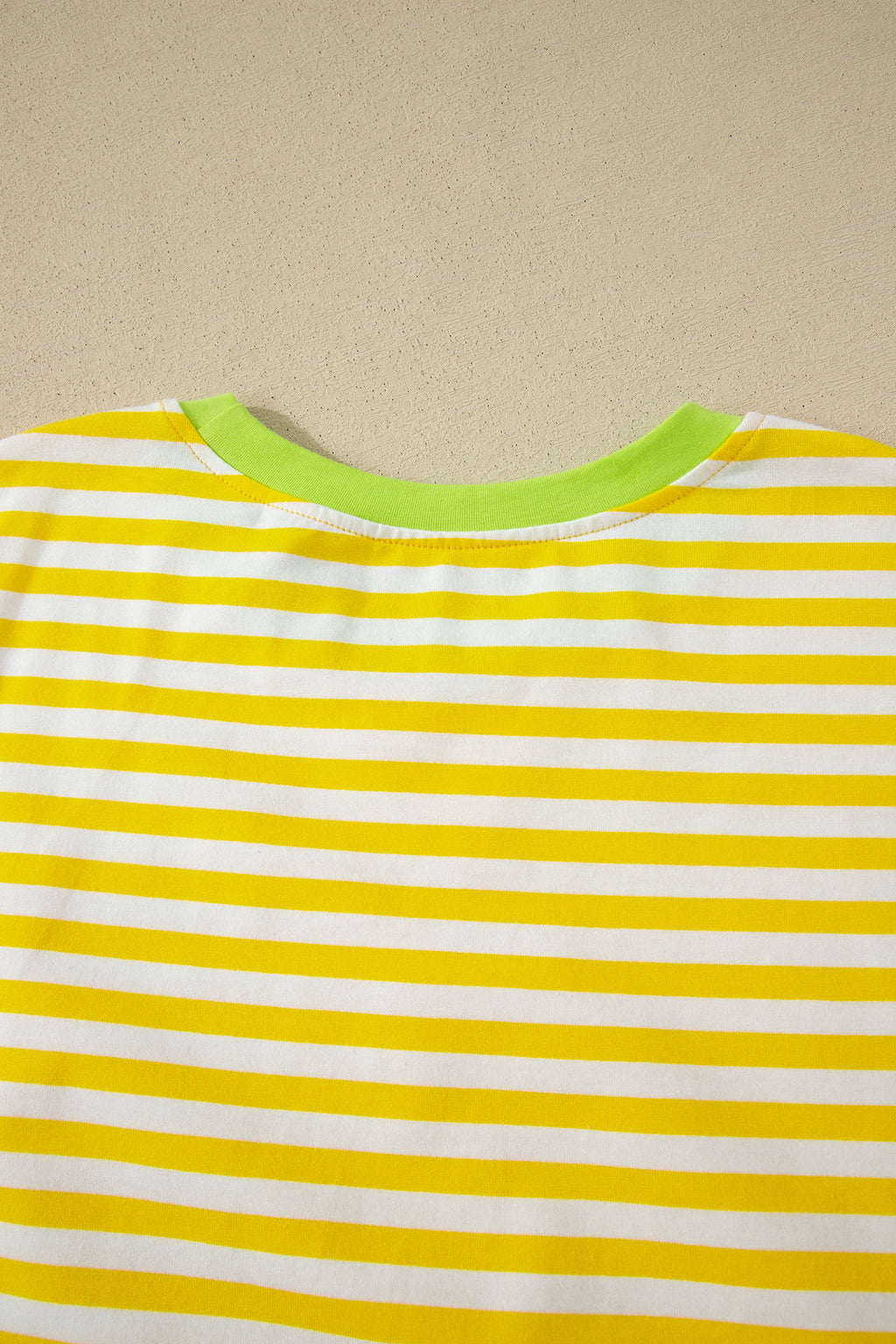 Yellow Stripe Loose Tee and Drawstring Shorts Set