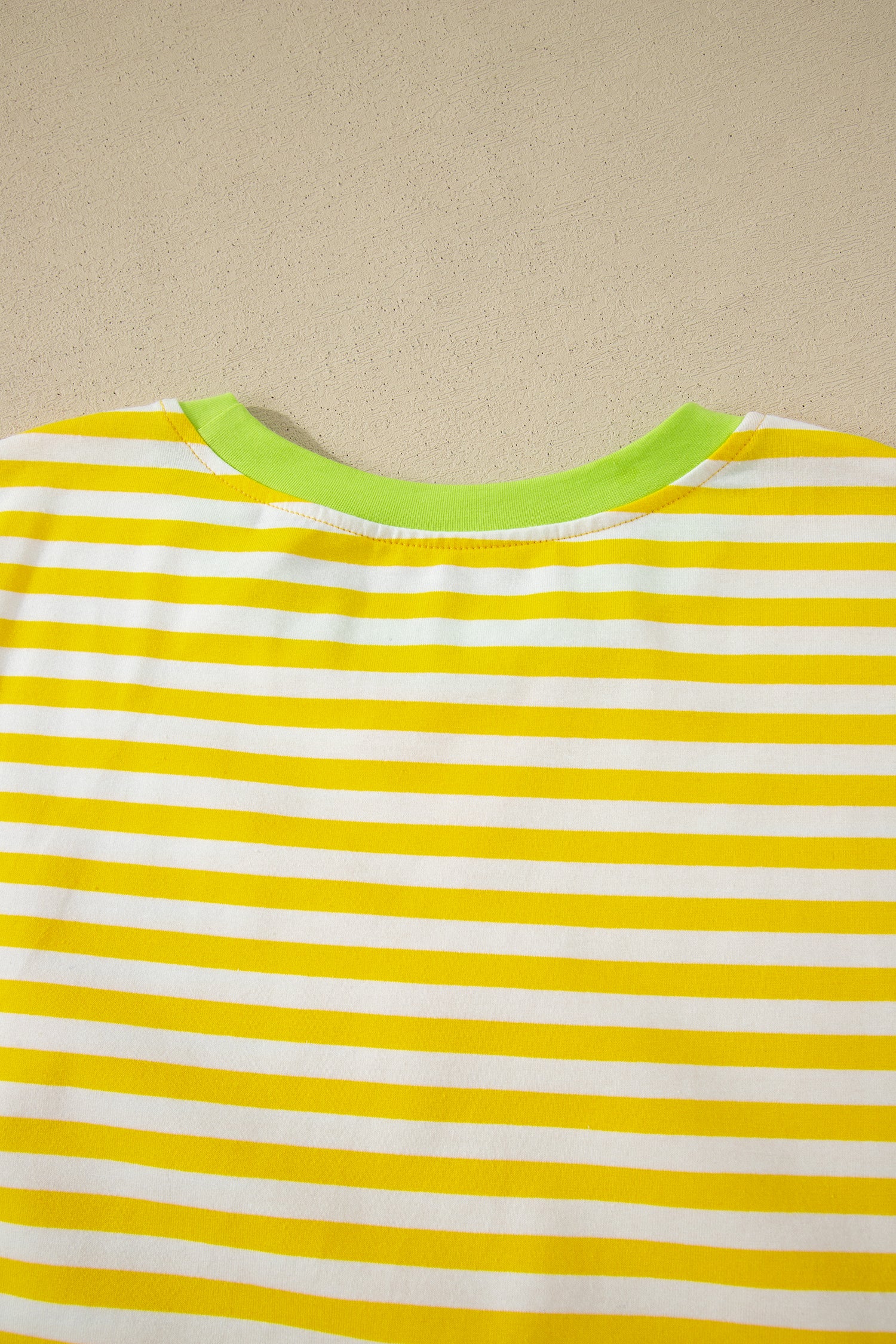 Yellow Stripe Loose Tee and Drawstring Shorts Set