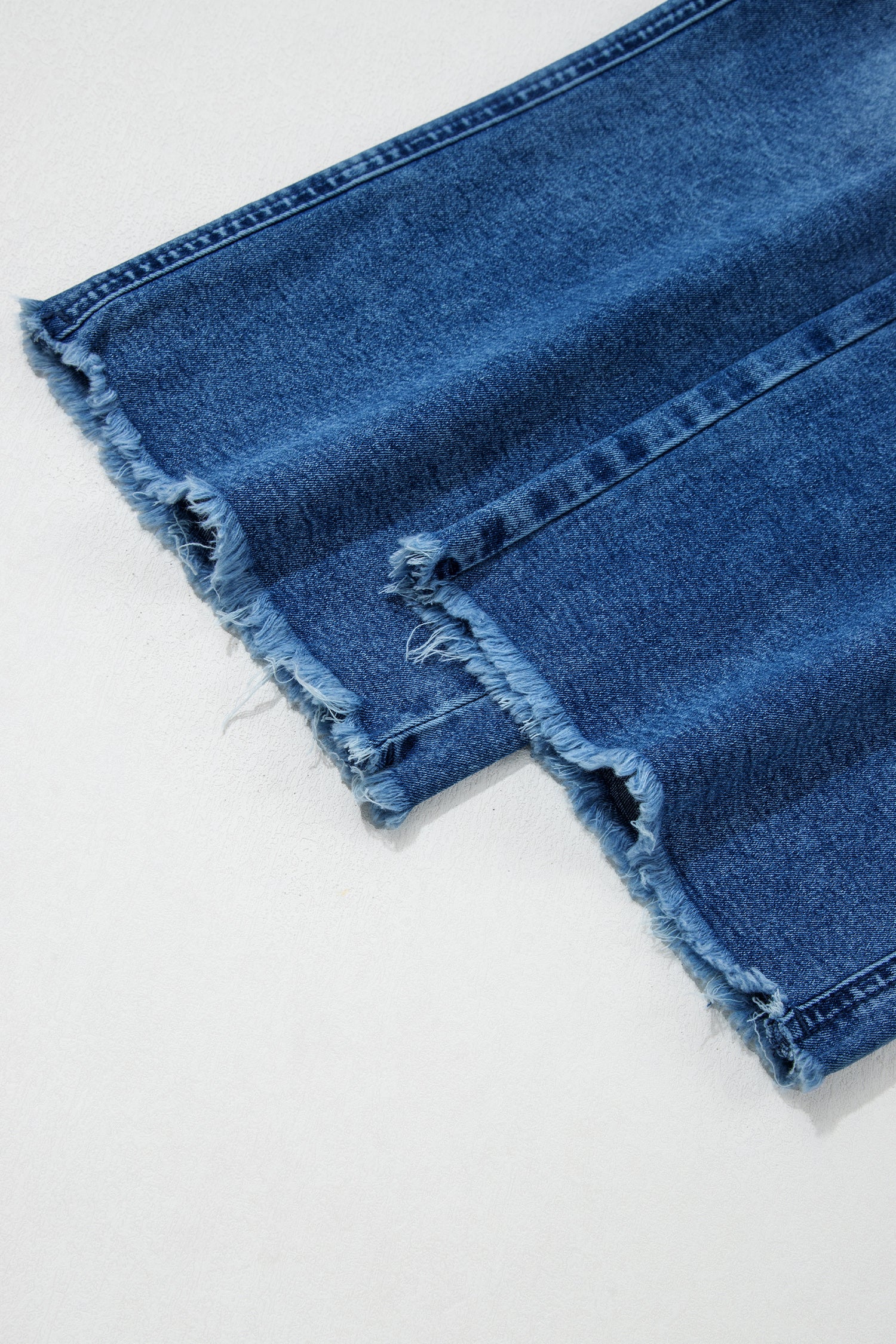 Sail Blue Frayed & Cropped Straight Jeans