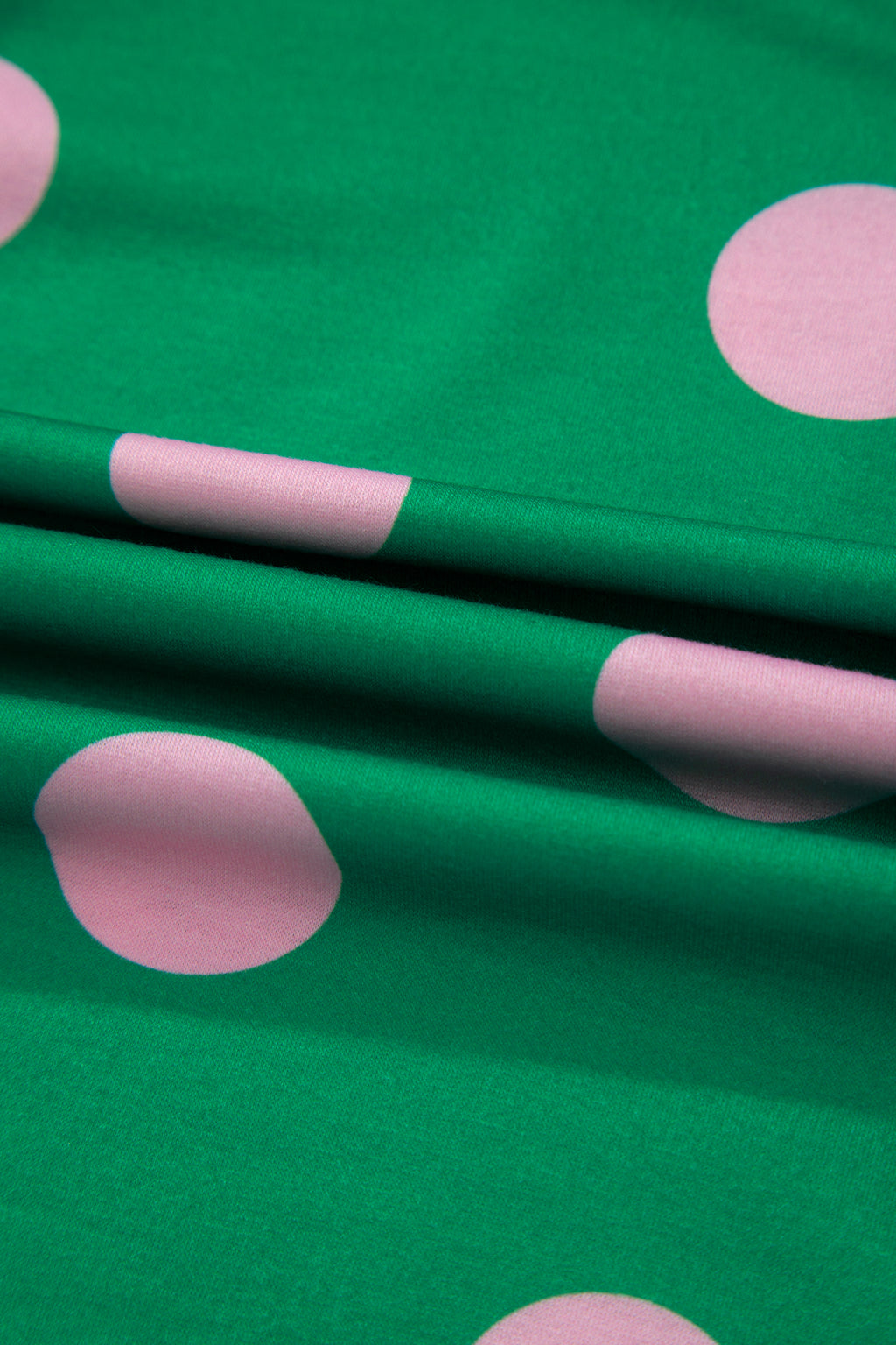 Green Polka Dot Print V-Neck Tee & Shorts 2pc Set