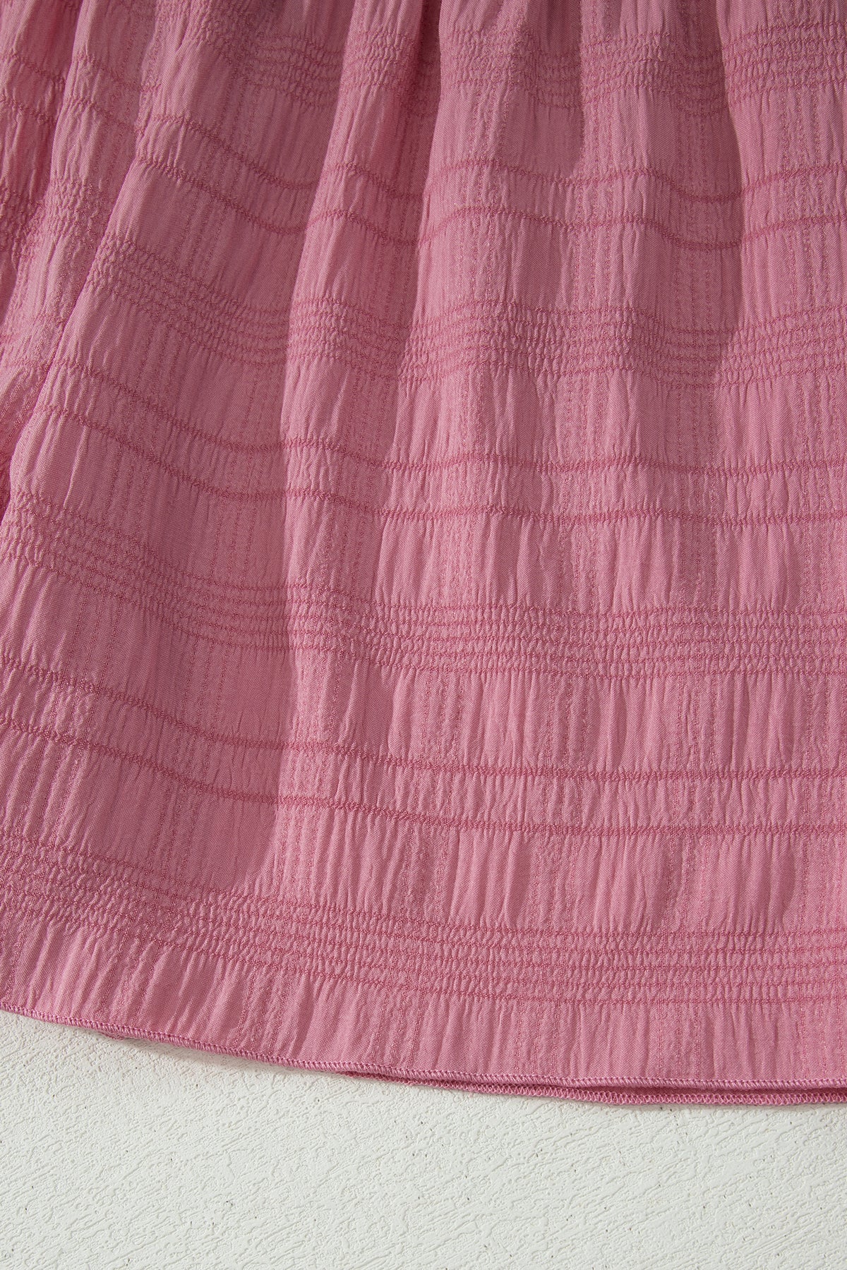 Peach Blossom Textured Square Neck Top & Shirred High Waist Shorts 2 pc Set