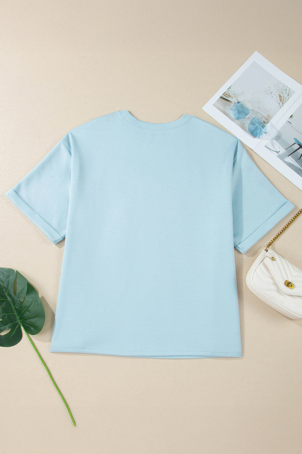 Plus Size Blue Patriotic Patchwork Bow Graphic Tee