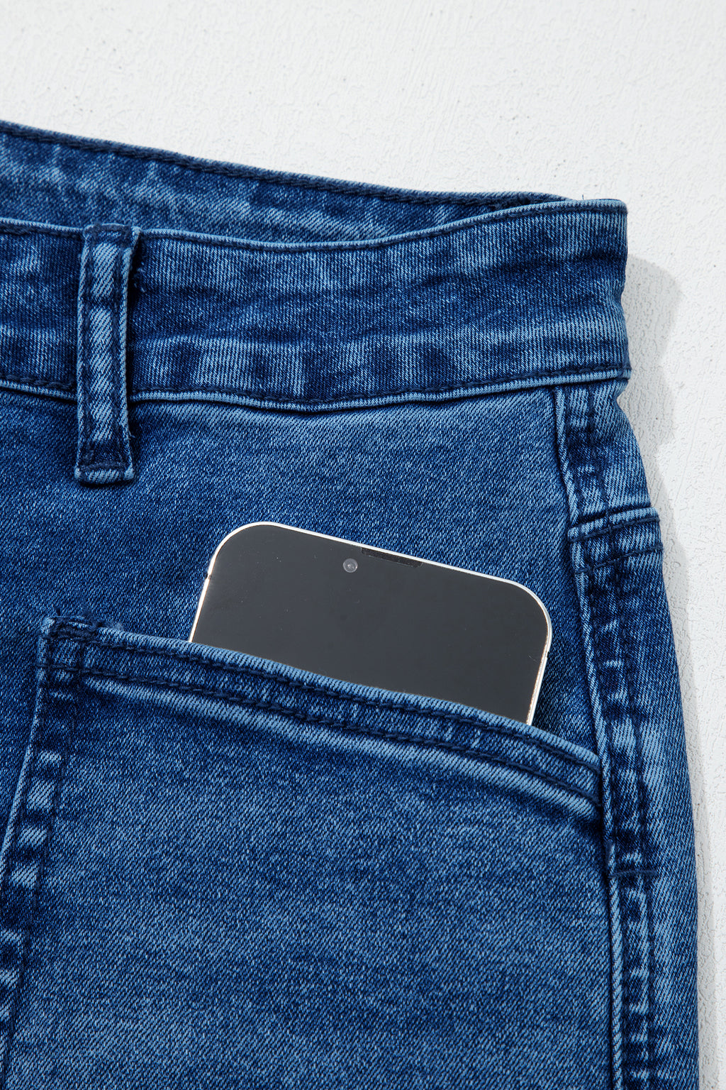 Sail Blue Frayed & Cropped Straight Jeans