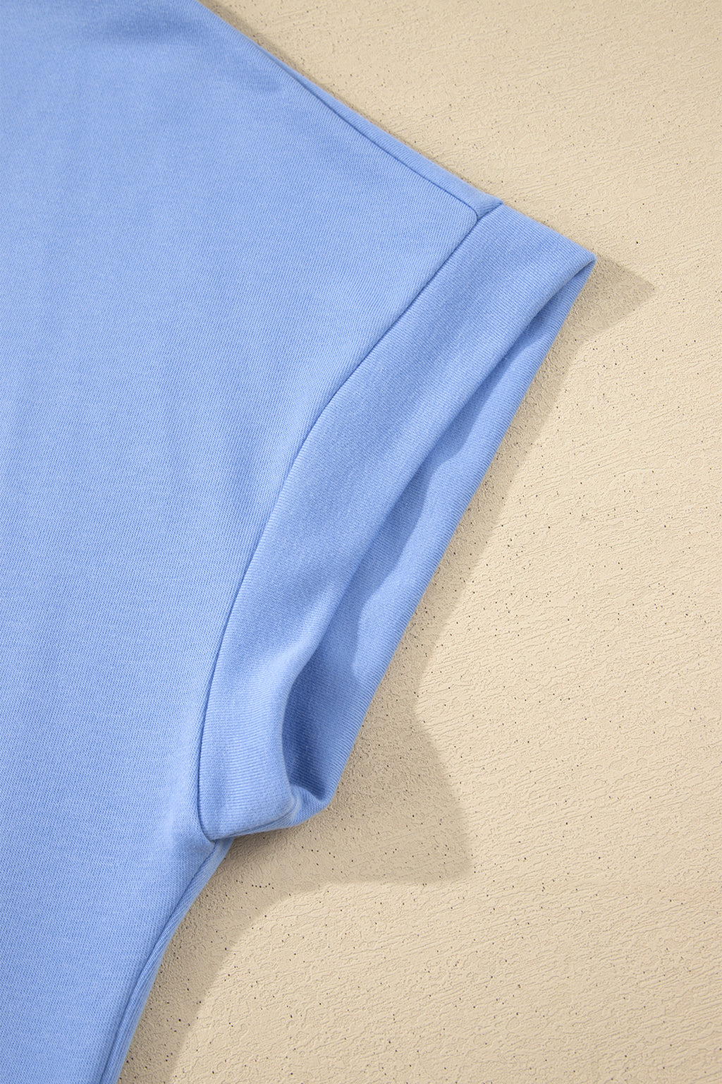 Plus Size Beau Blue Pullover Mini Dress With Scalloped Hem & Button Neck