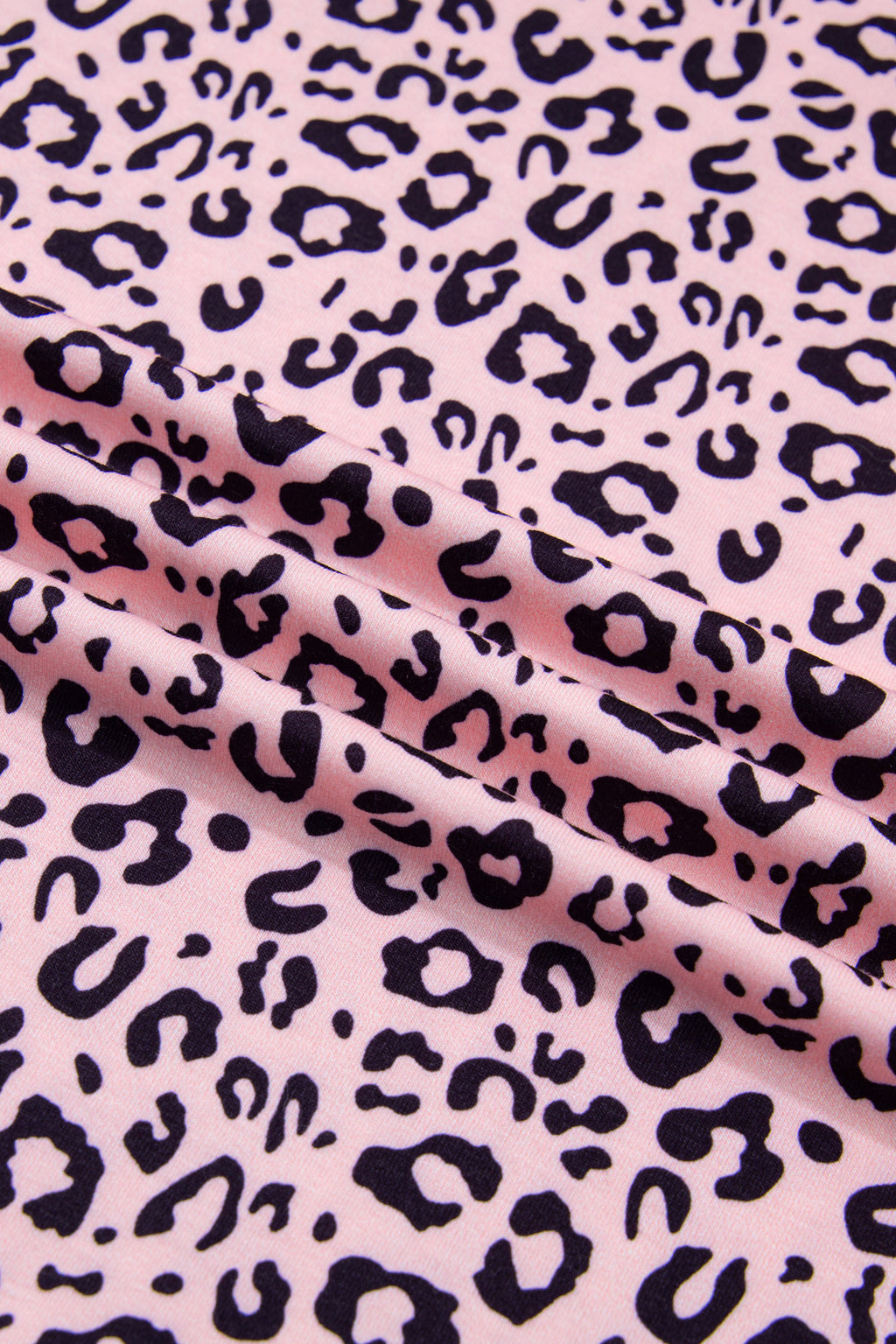 Plus Size Pink Leopard Print & Striped Contrast Patchwork Tee