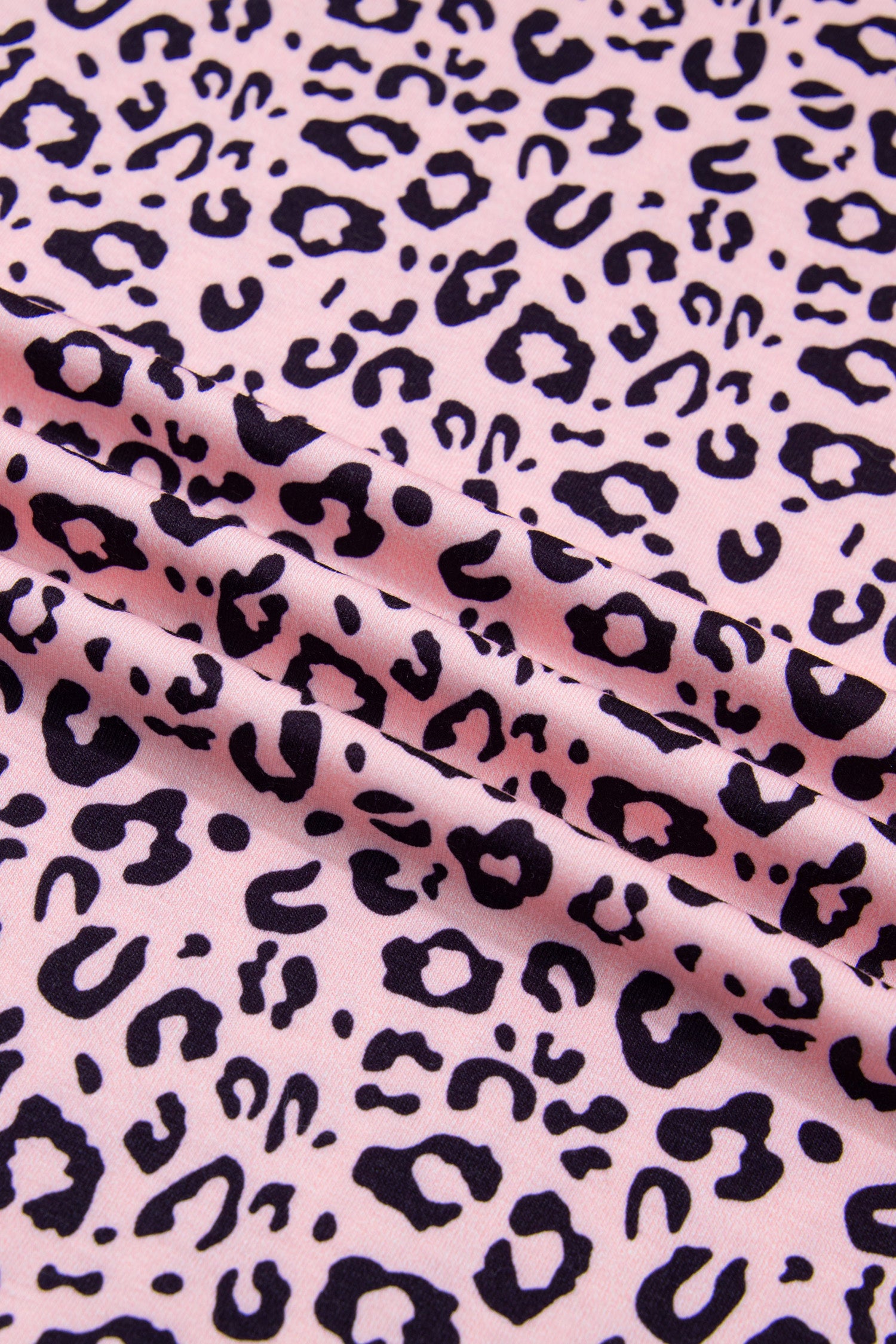 Plus Size Pink Leopard Print & Striped Contrast Patchwork Tee