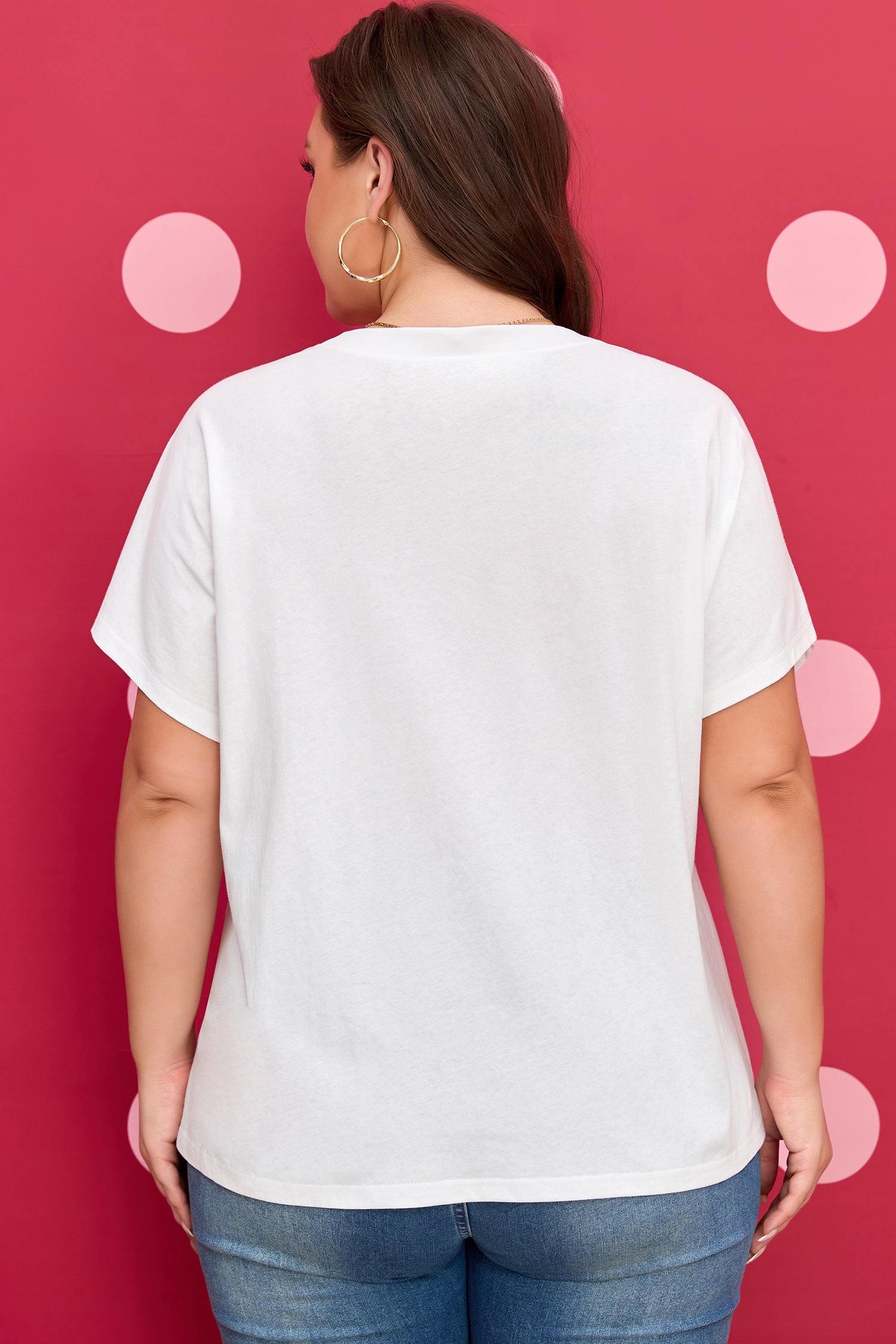 Plus Size White With Embroidered Patch Leopard Bow Tee