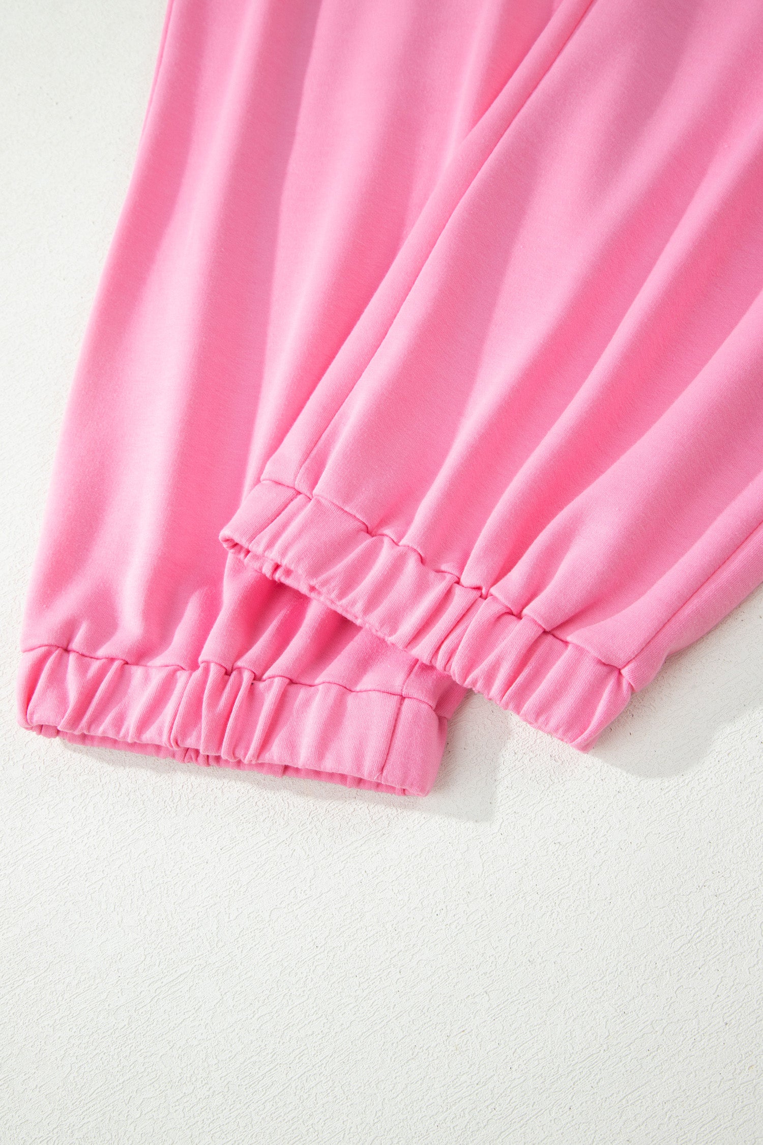 Plus Size Pink V-Neck Tee & Drawstring Pants Set