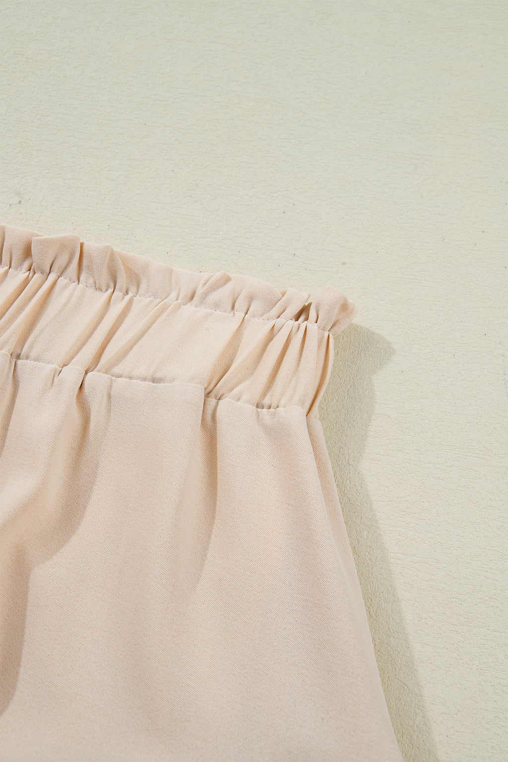 Plus Size Parchment Plus Frilled Elastic Waist Lace Trim Ruffled Shorts
