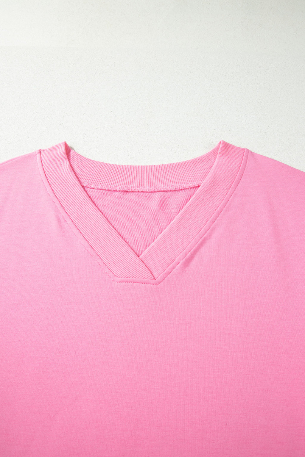 Plus Size Pink V-Neck Tee & Drawstring Pants Set