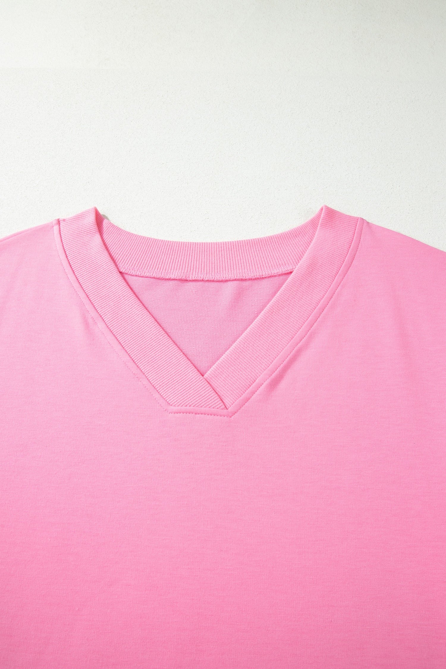 Plus Size Pink V-Neck Tee & Drawstring Pants Set