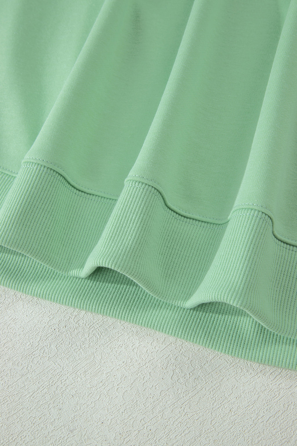 Plus Size Aqua Ribbed Trim Short Sleeve Top & Drawstring Loose Pants 2pcs Outfit