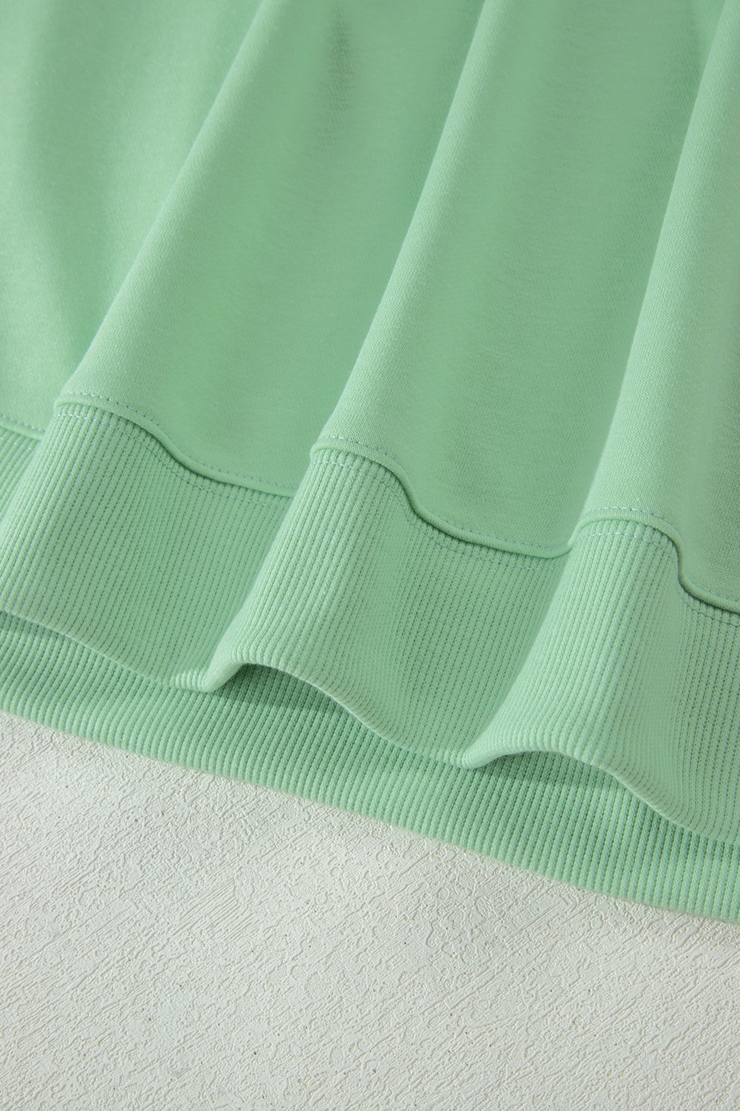 Plus Size Aqua Ribbed Trim Short Sleeve Top & Drawstring Loose Pants 2pcs Outfit