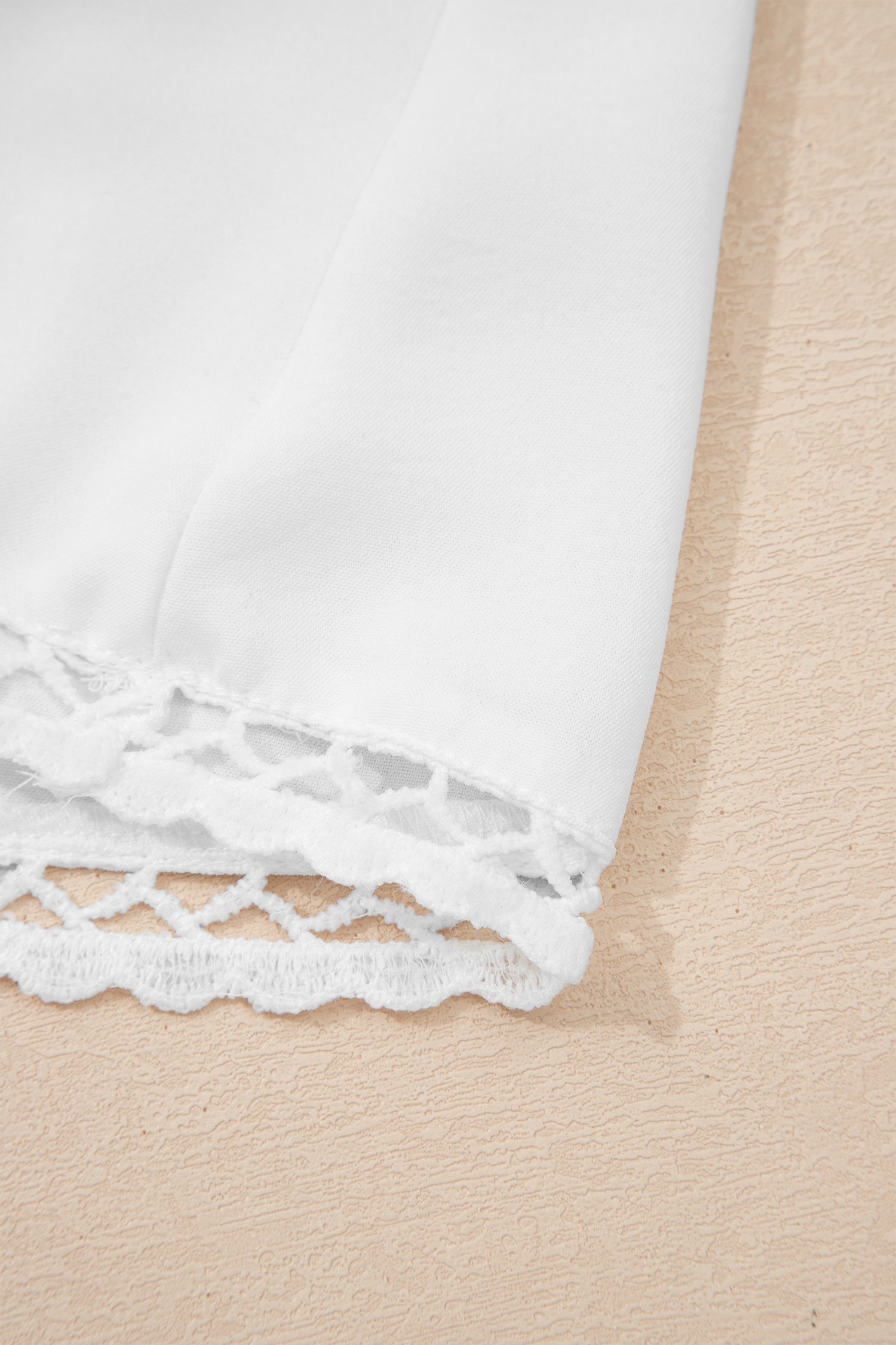 Plus Size White Frilled Elastic Waist Lace Trim Ruffled Shorts