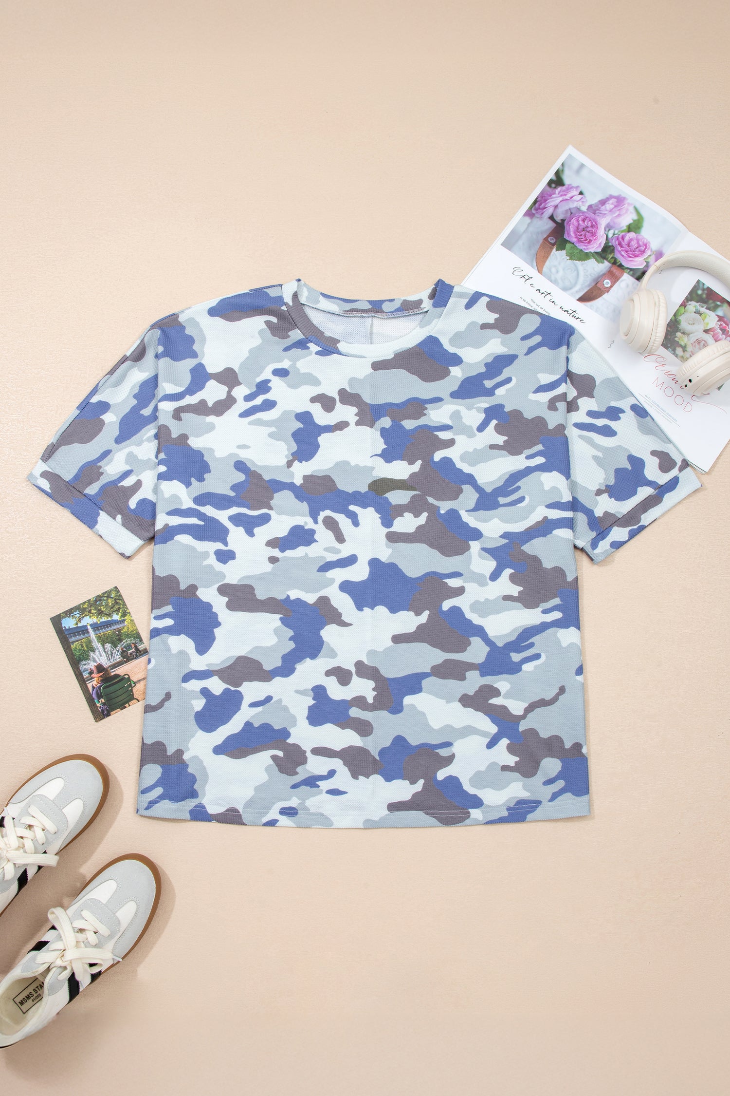 Plus Size Camouflage Print Casual Tee