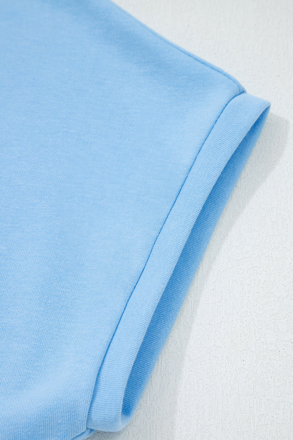 Mist Blue USA Flag Tee With Textured Patchwork Cap Sleeves