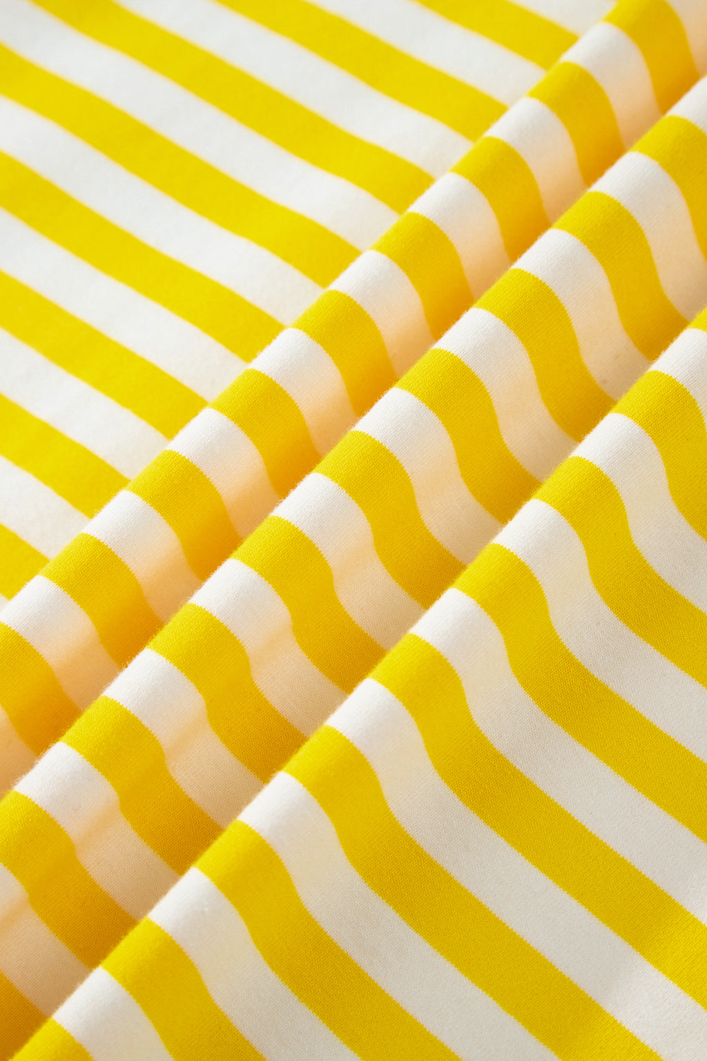 Yellow Stripe Loose Tee and Drawstring Shorts Set