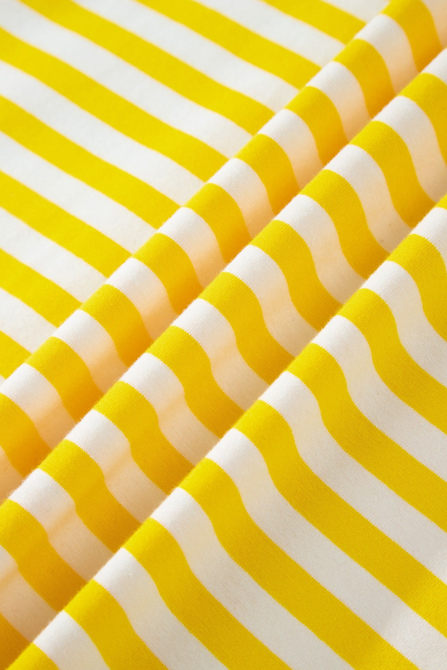 Yellow Stripe Loose Tee and Drawstring Shorts Set