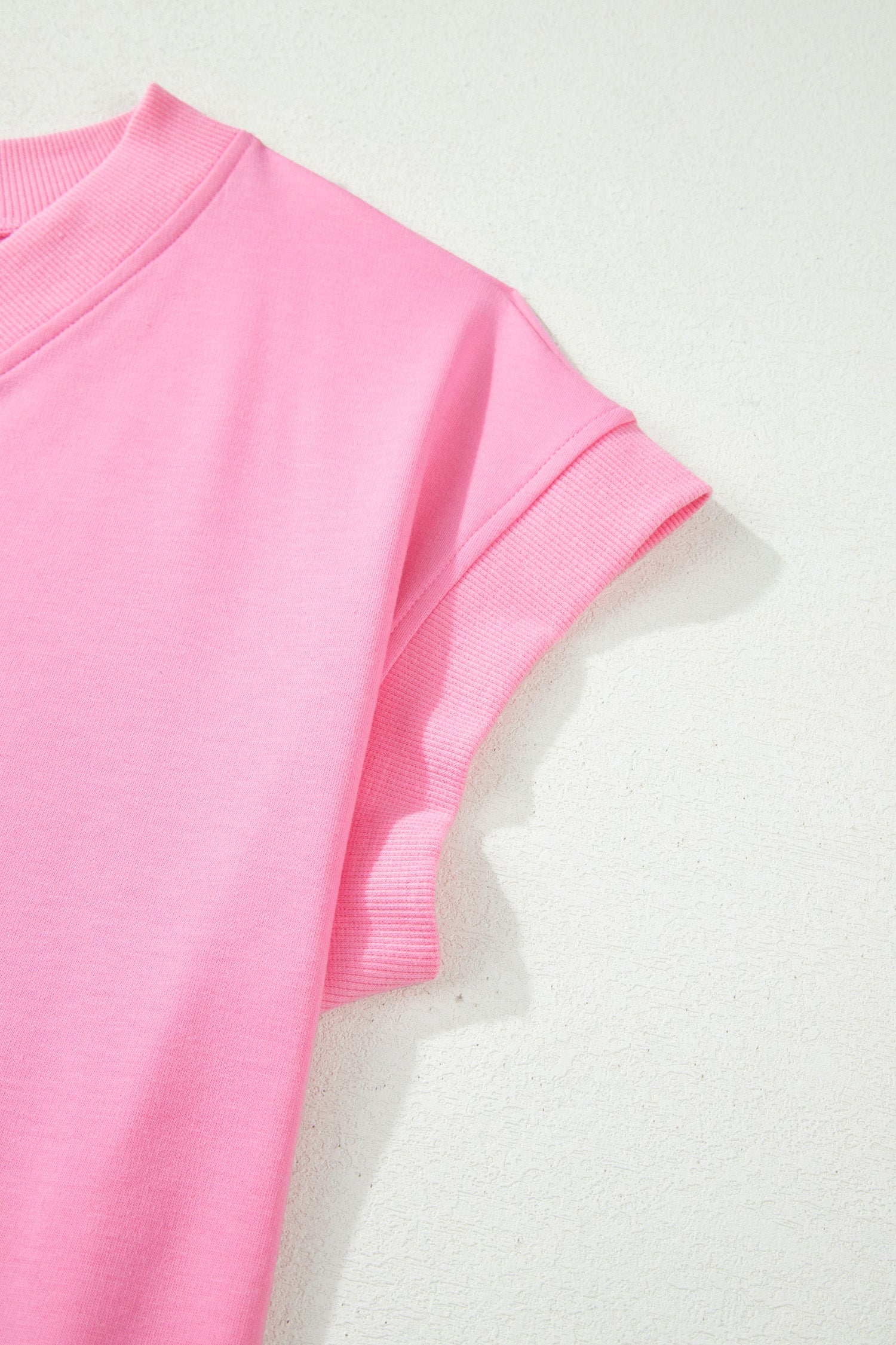 Plus Size Pink V-Neck Tee & Drawstring Pants Set