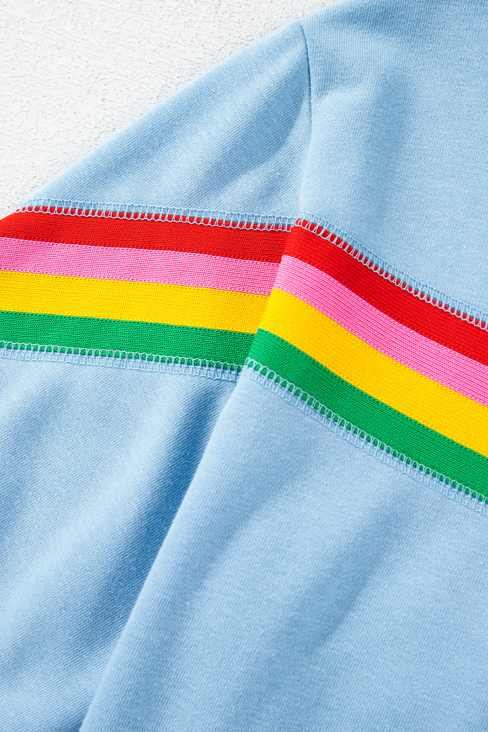 Sky Blue Rainbow Color-block 2 Piece Shorts Set