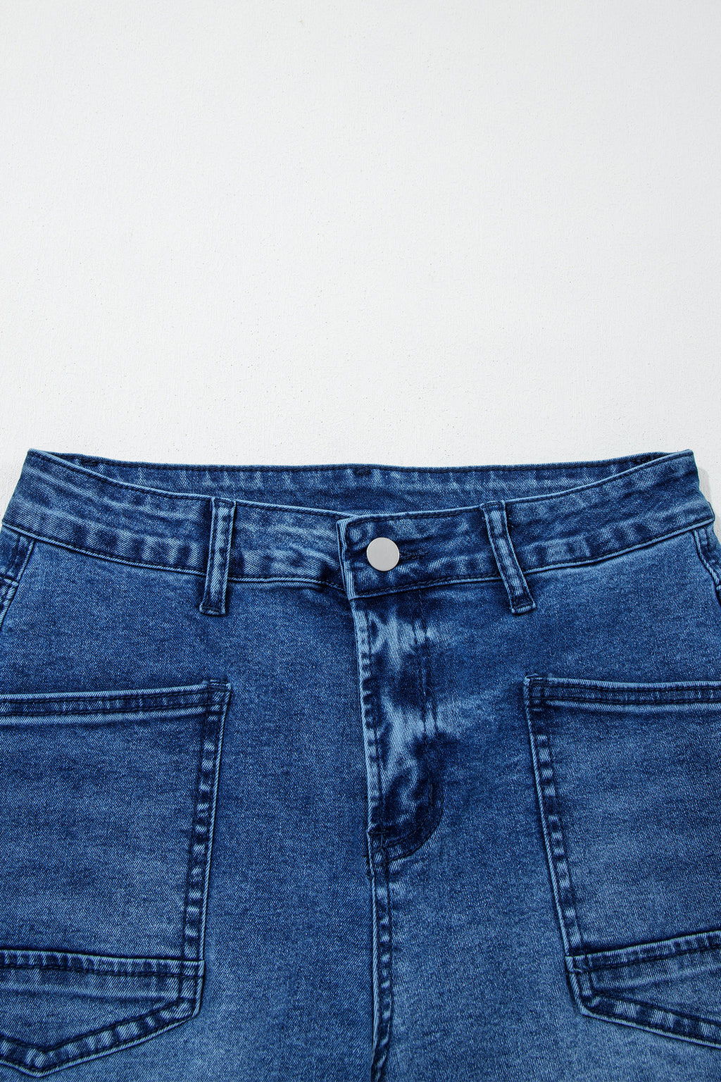 Sail Blue Frayed & Cropped Straight Jeans