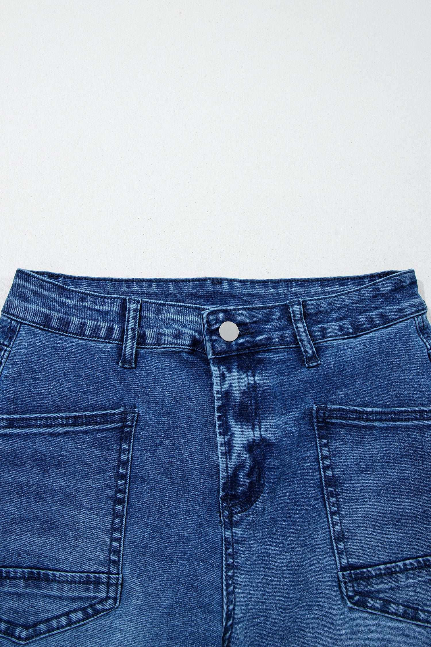 Sail Blue Frayed & Cropped Straight Jeans