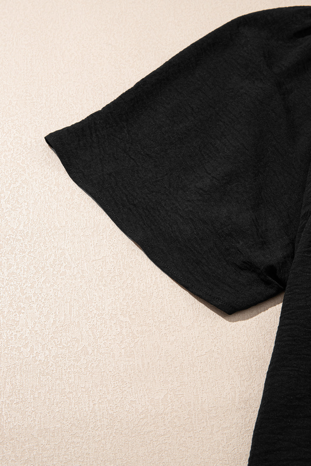 Plus Size Black Notched Neck Short Sleeve Dress