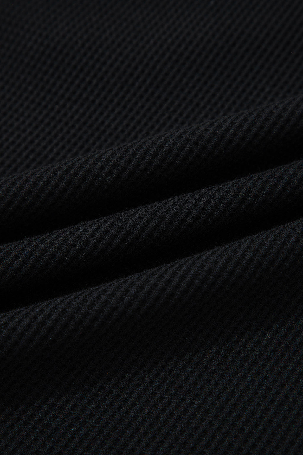 Plus Size Black & Denim Patchwork Button Polo Tee