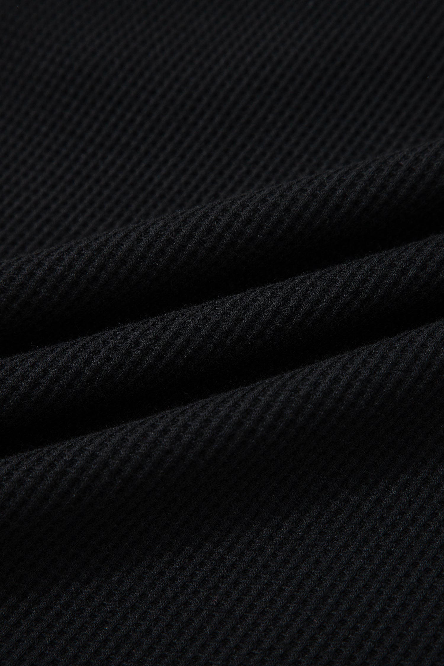 Plus Size Black & Denim Patchwork Button Polo Tee