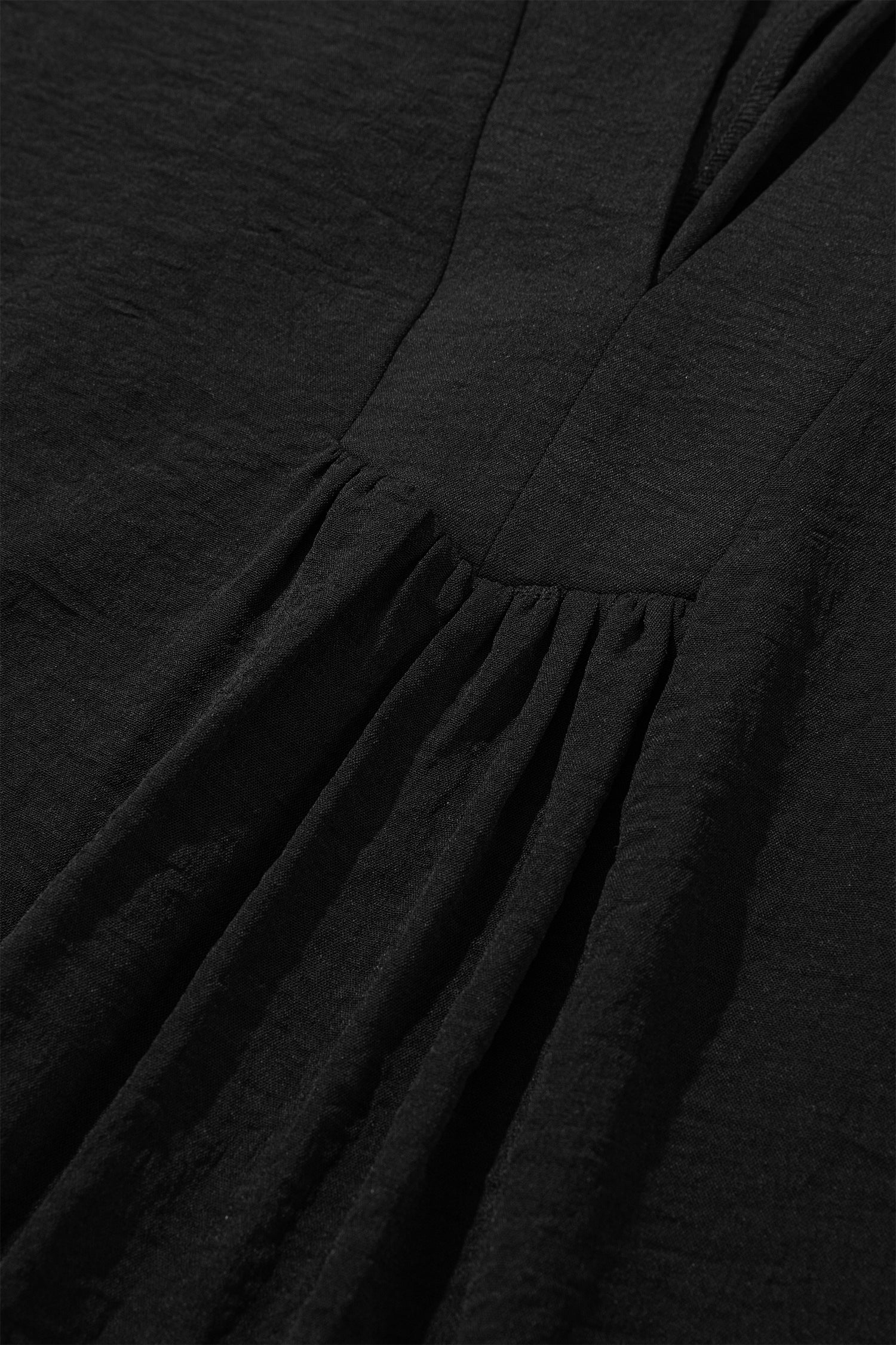 Plus Size Black Notched Neck Short Sleeve Dress