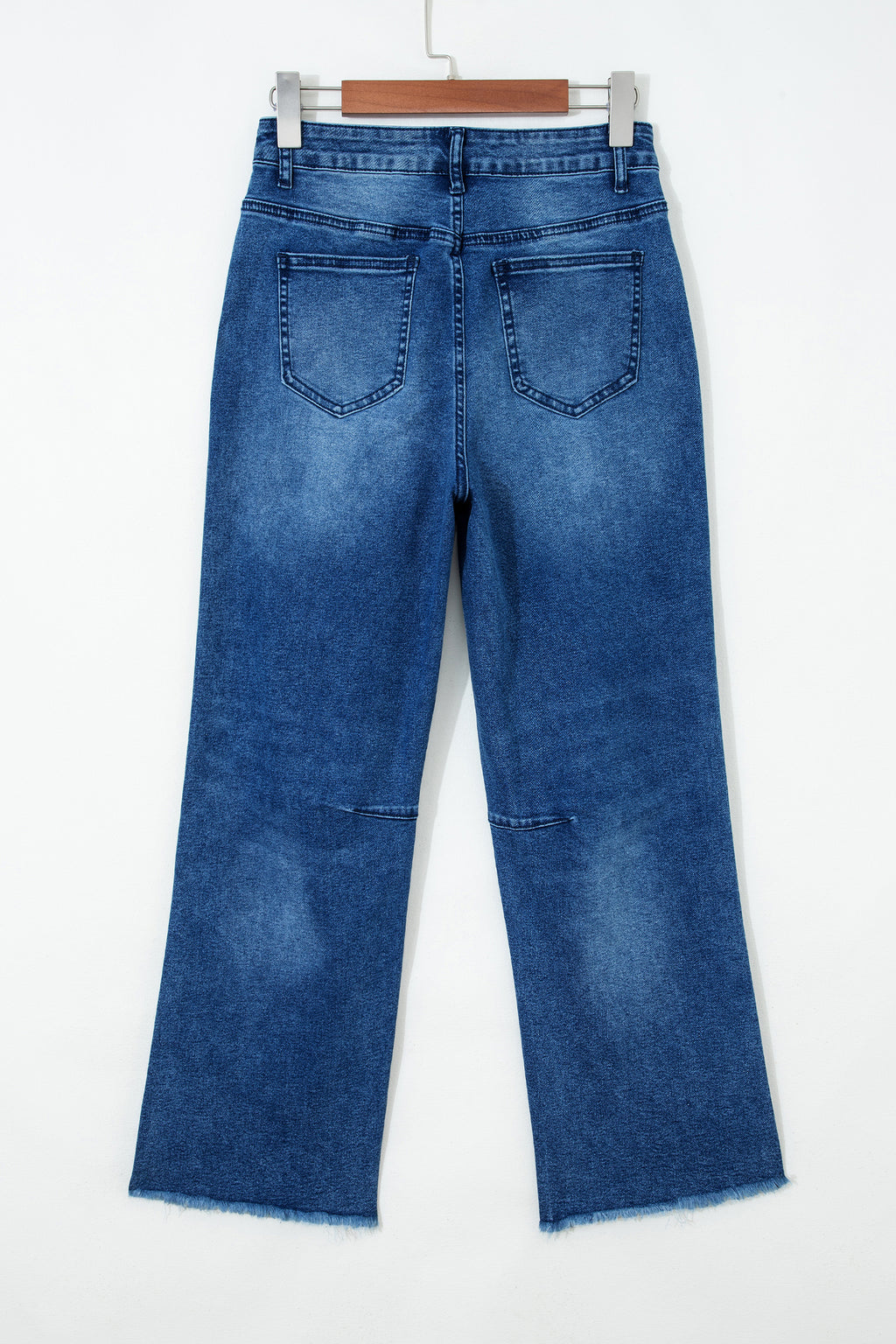 Sail Blue Frayed & Cropped Straight Jeans