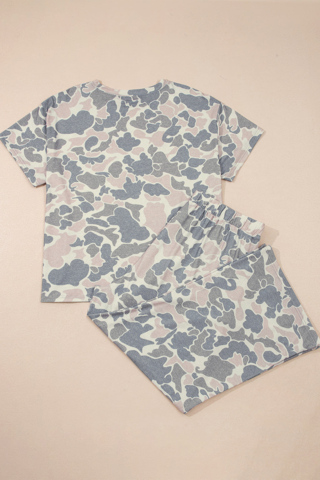 Plus Size Multicolor Camouflage Print 2pcs Outfit