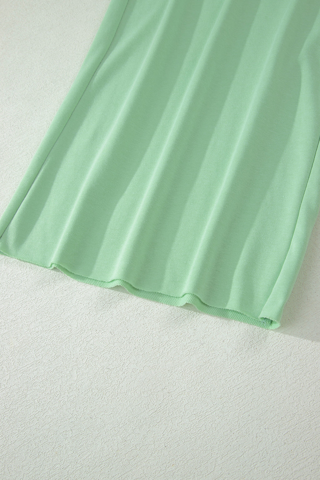 Plus Size Aqua Ribbed Trim Short Sleeve Top & Drawstring Loose Pants 2pcs Outfit