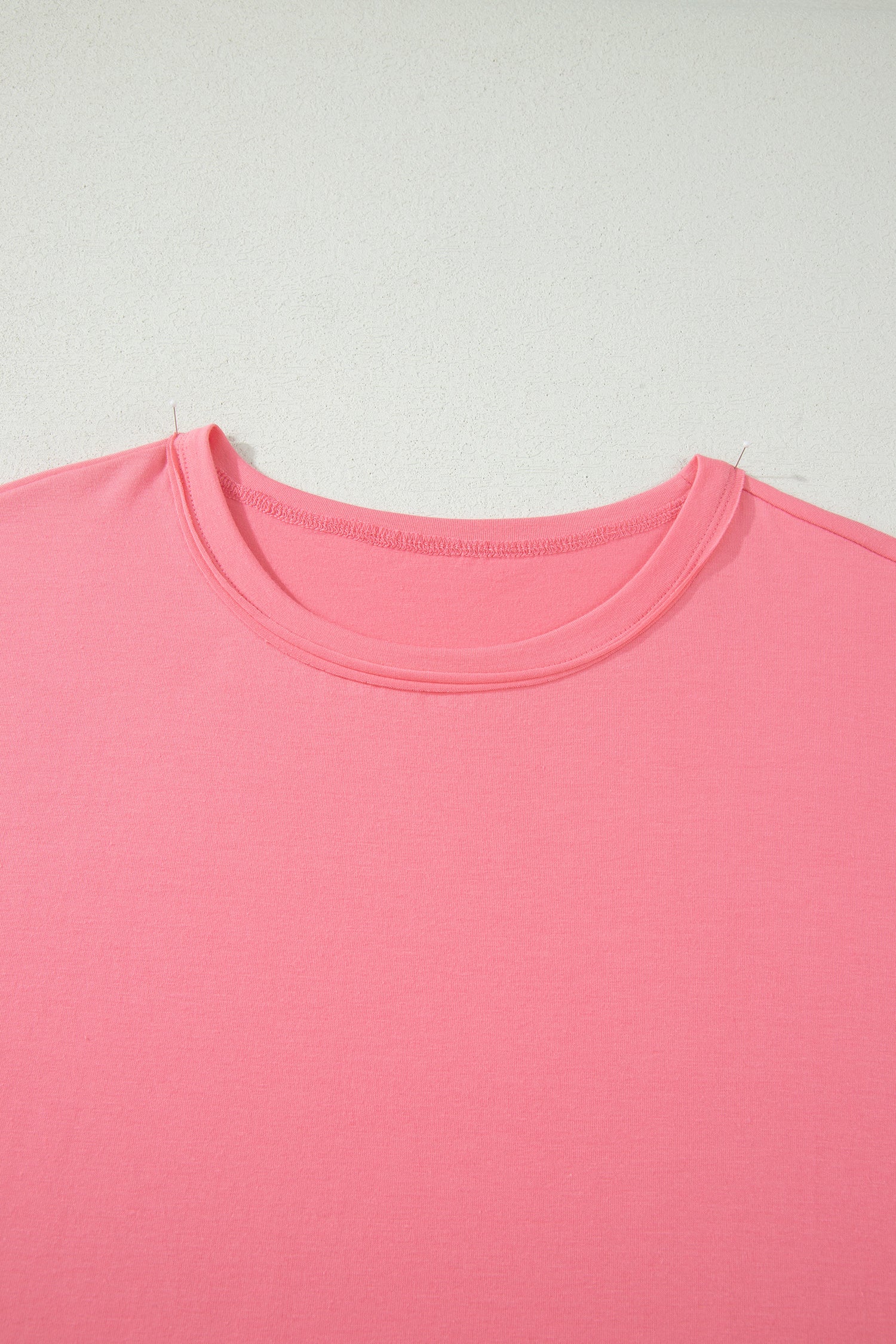 Plus Size Peach Blossom Tee With Raw Seam Detail & Ruffle Hem