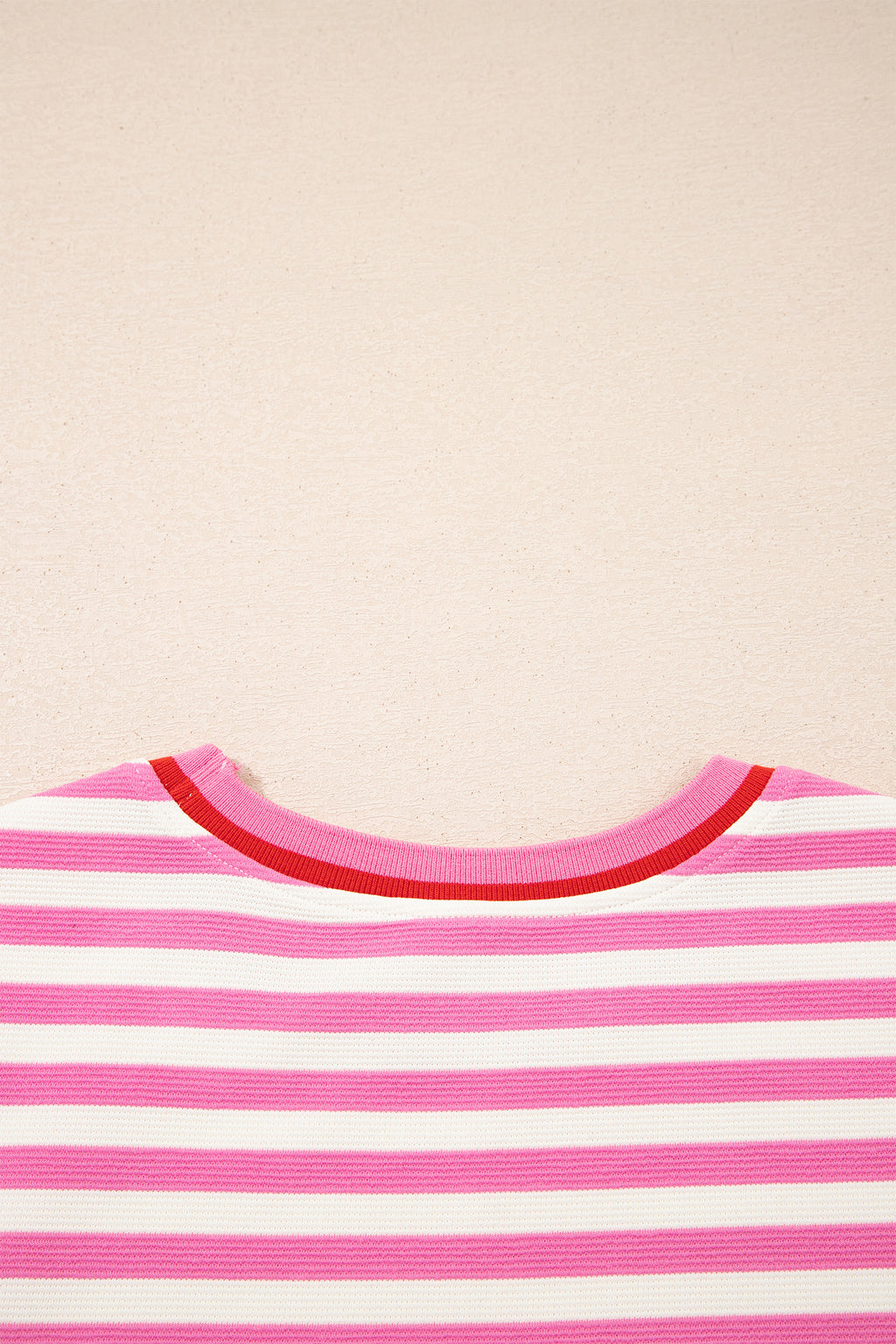 Pink Stripe Short Sleeve Top & Loose Shorts 2pcs Casual Outfit