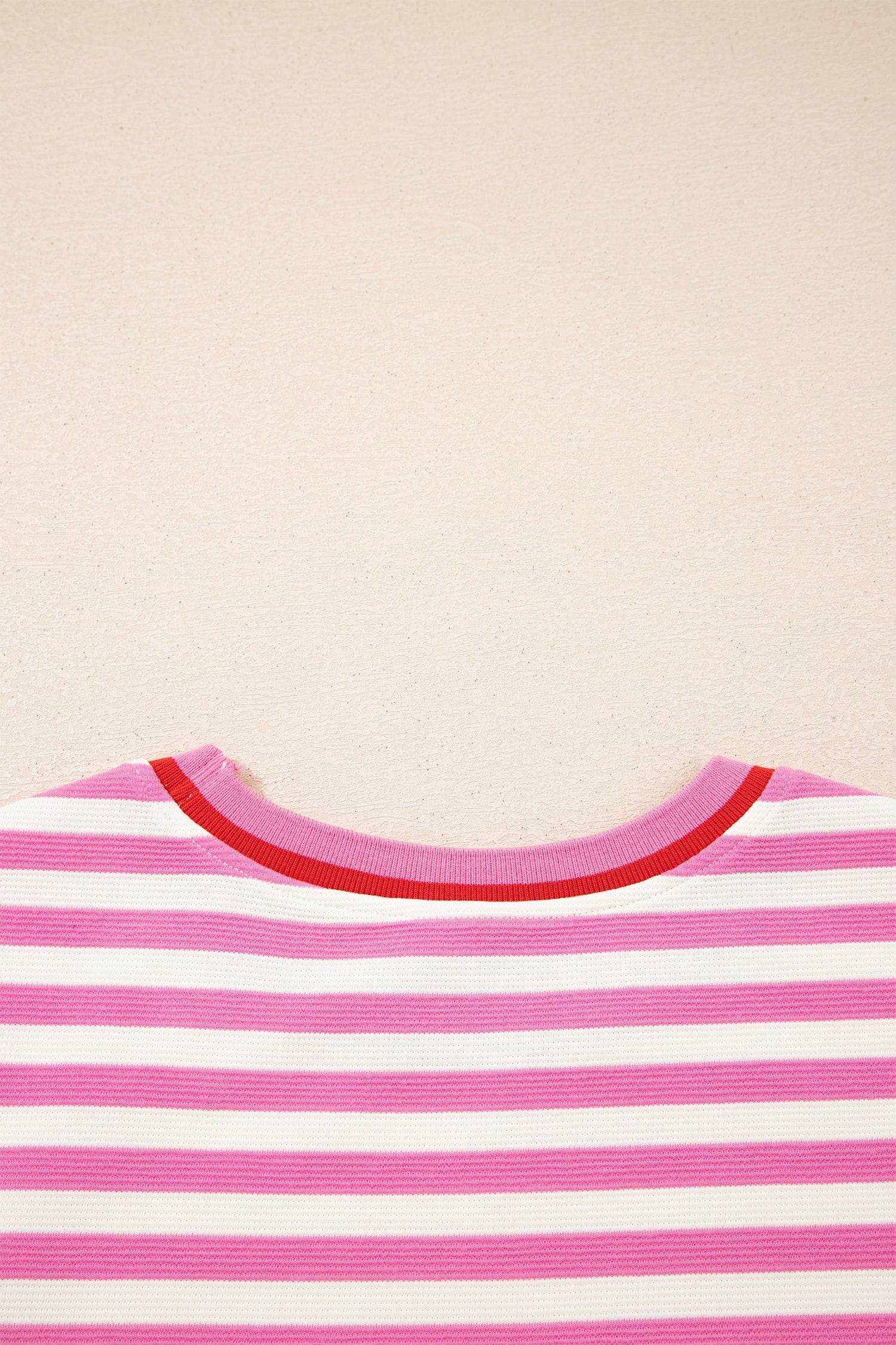 Pink Stripe Short Sleeve Top & Loose Shorts 2pcs Casual Outfit