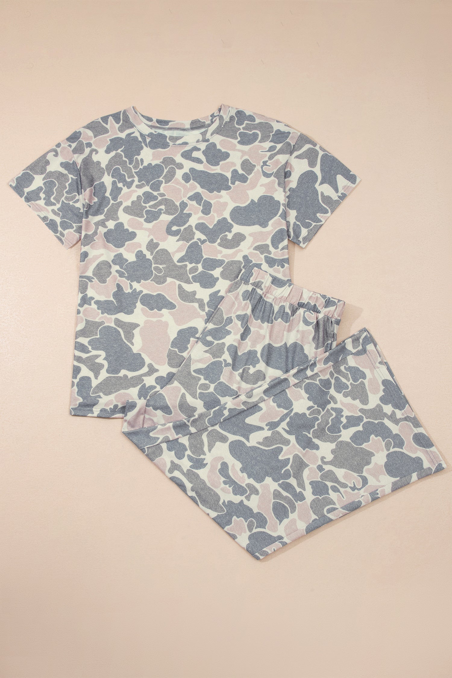 Plus Size Multicolor Camouflage Print 2pcs Outfit