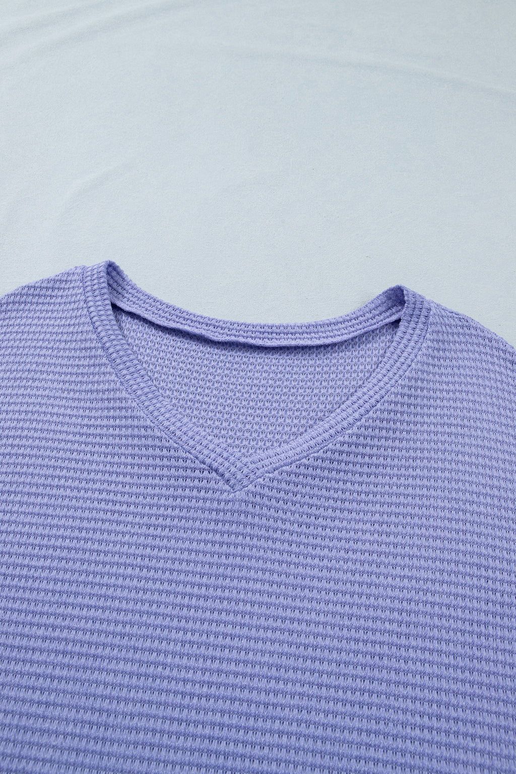 Plus Size Wisteria V-Neck Short Sleeve Waffle Knit Top