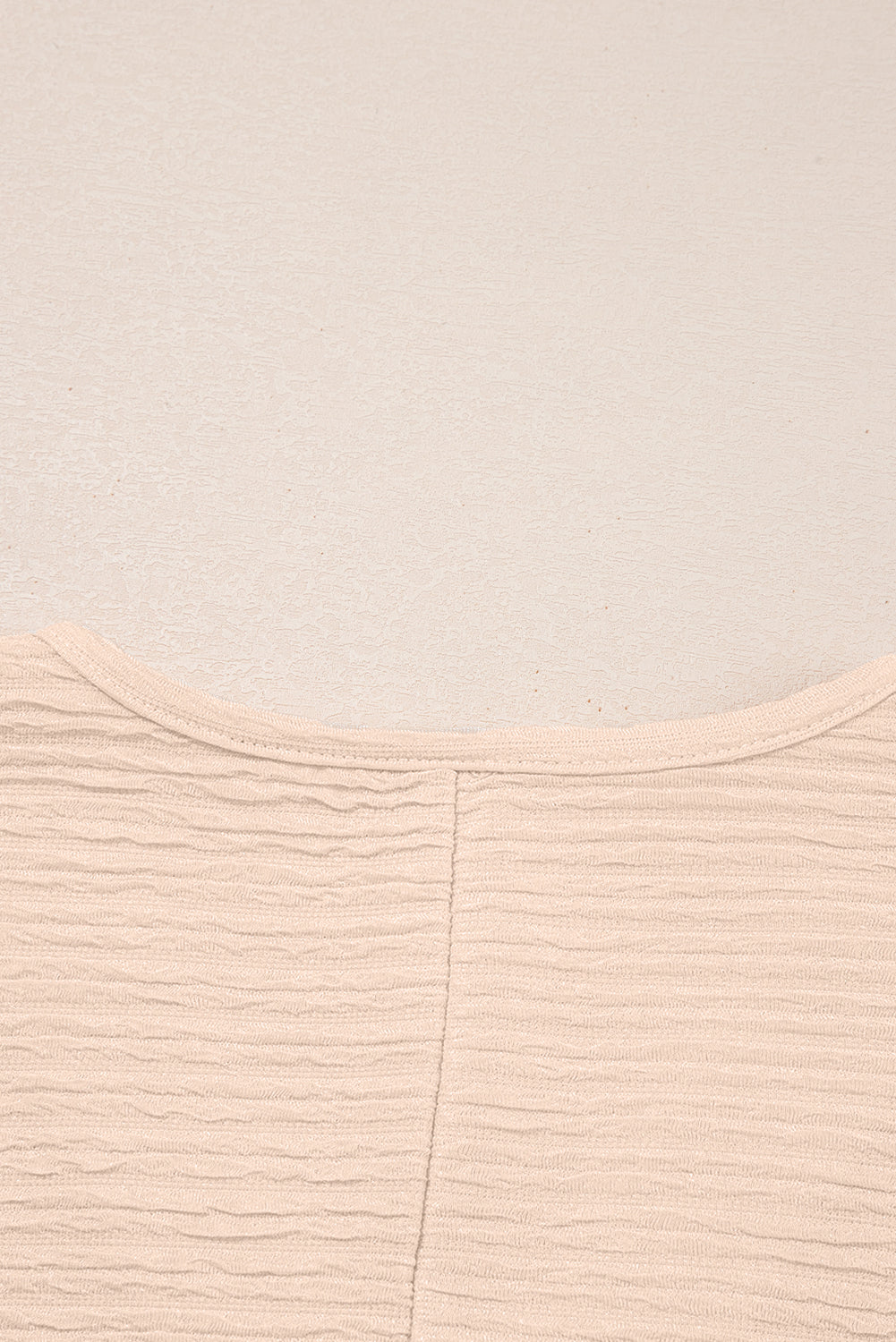 Apricot Textured V- Neck Tee and Shorts Set