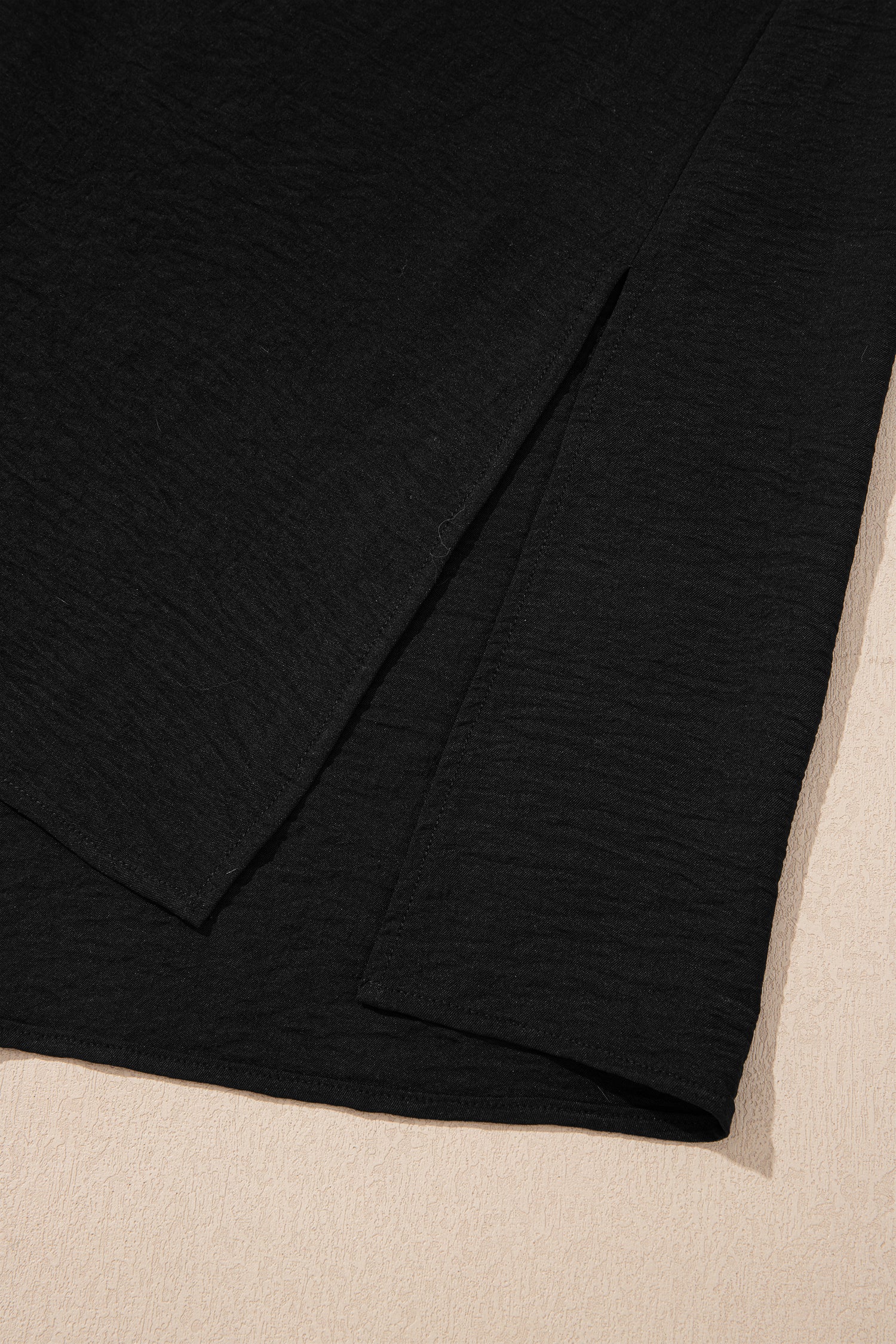 Plus Size Black Notched Neck Short Sleeve Dress