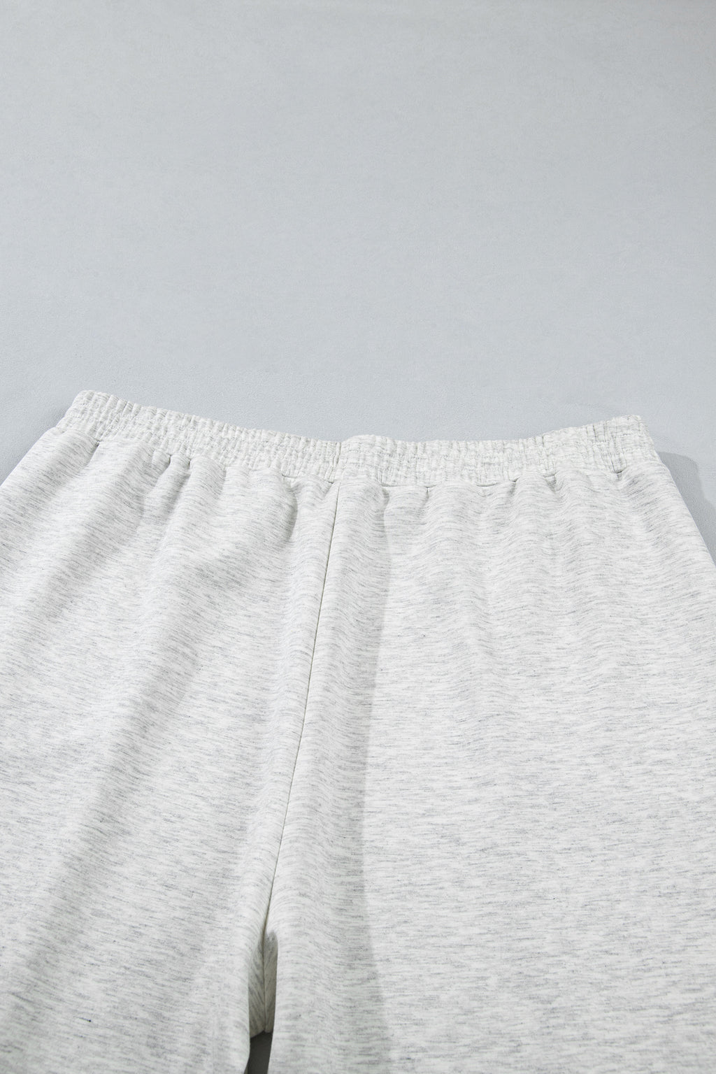 Plus Size Light Grey 2pc Outfit With Half Zip Polo Tee & Loose Pants