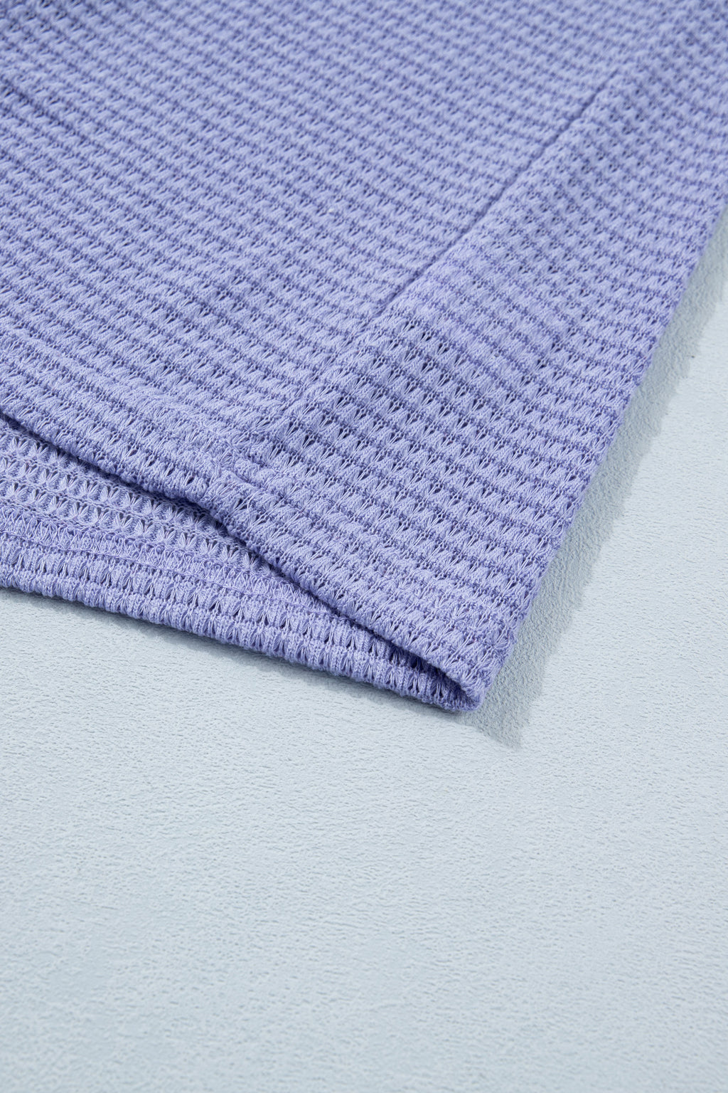 Plus Size Wisteria V-Neck Short Sleeve Waffle Knit Top