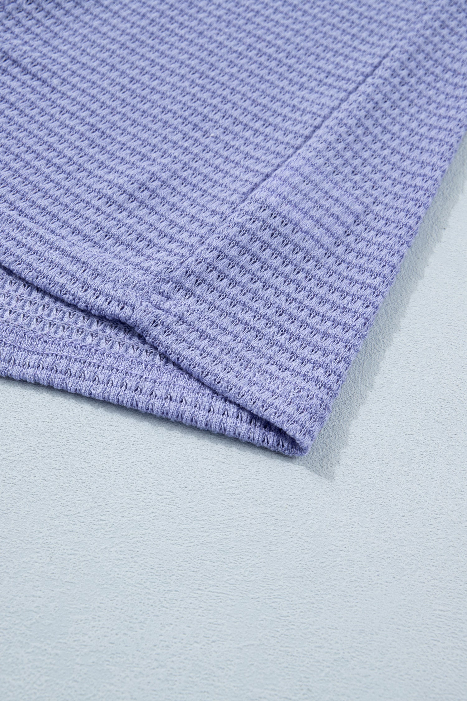 Plus Size Wisteria V-Neck Short Sleeve Waffle Knit Top