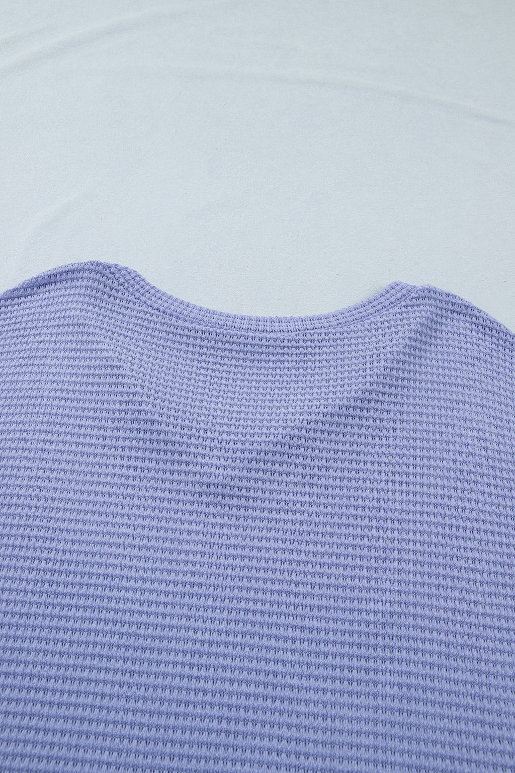 Plus Size Wisteria V-Neck Short Sleeve Waffle Knit Top