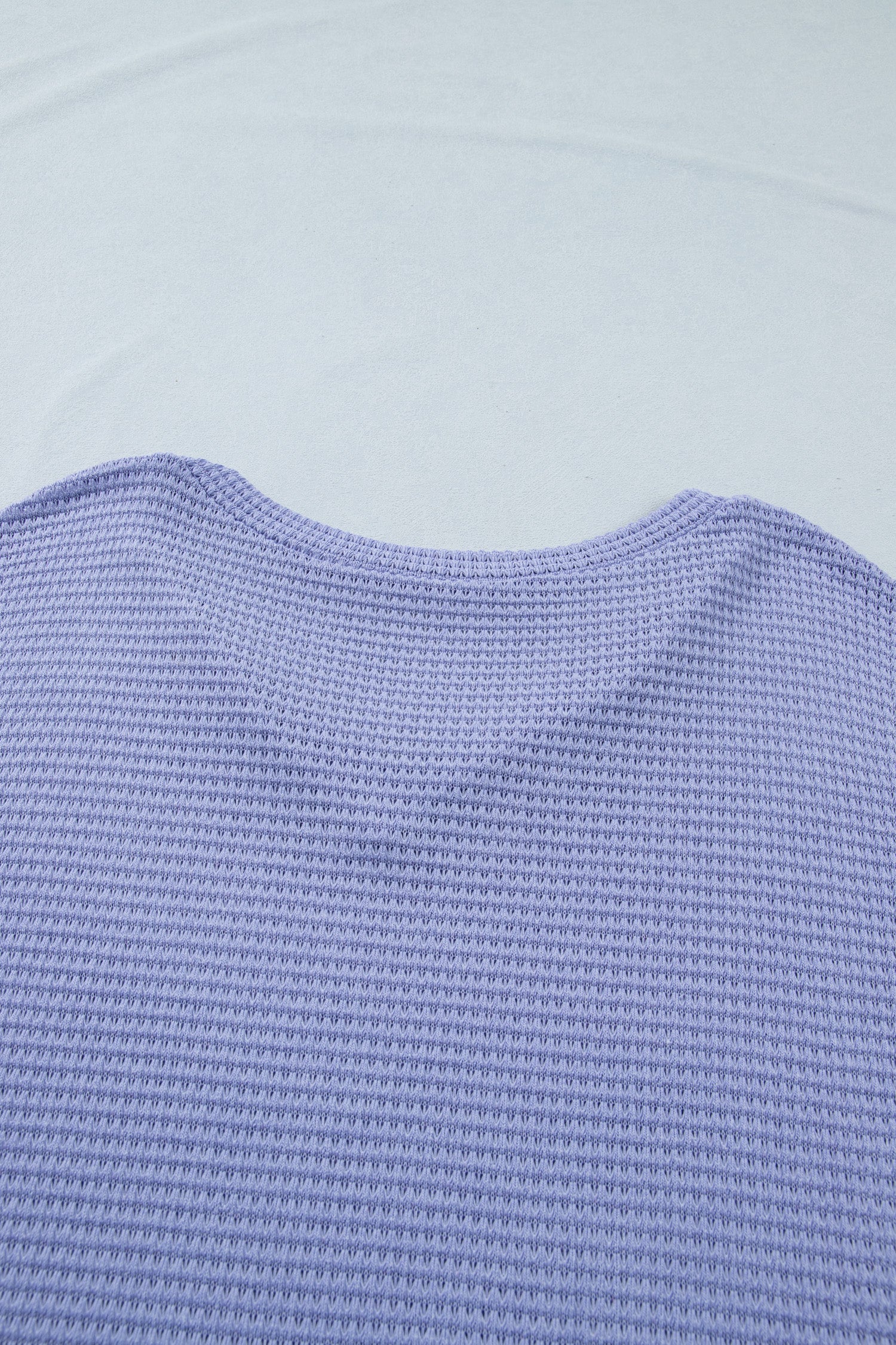 Plus Size Wisteria V-Neck Short Sleeve Waffle Knit Top