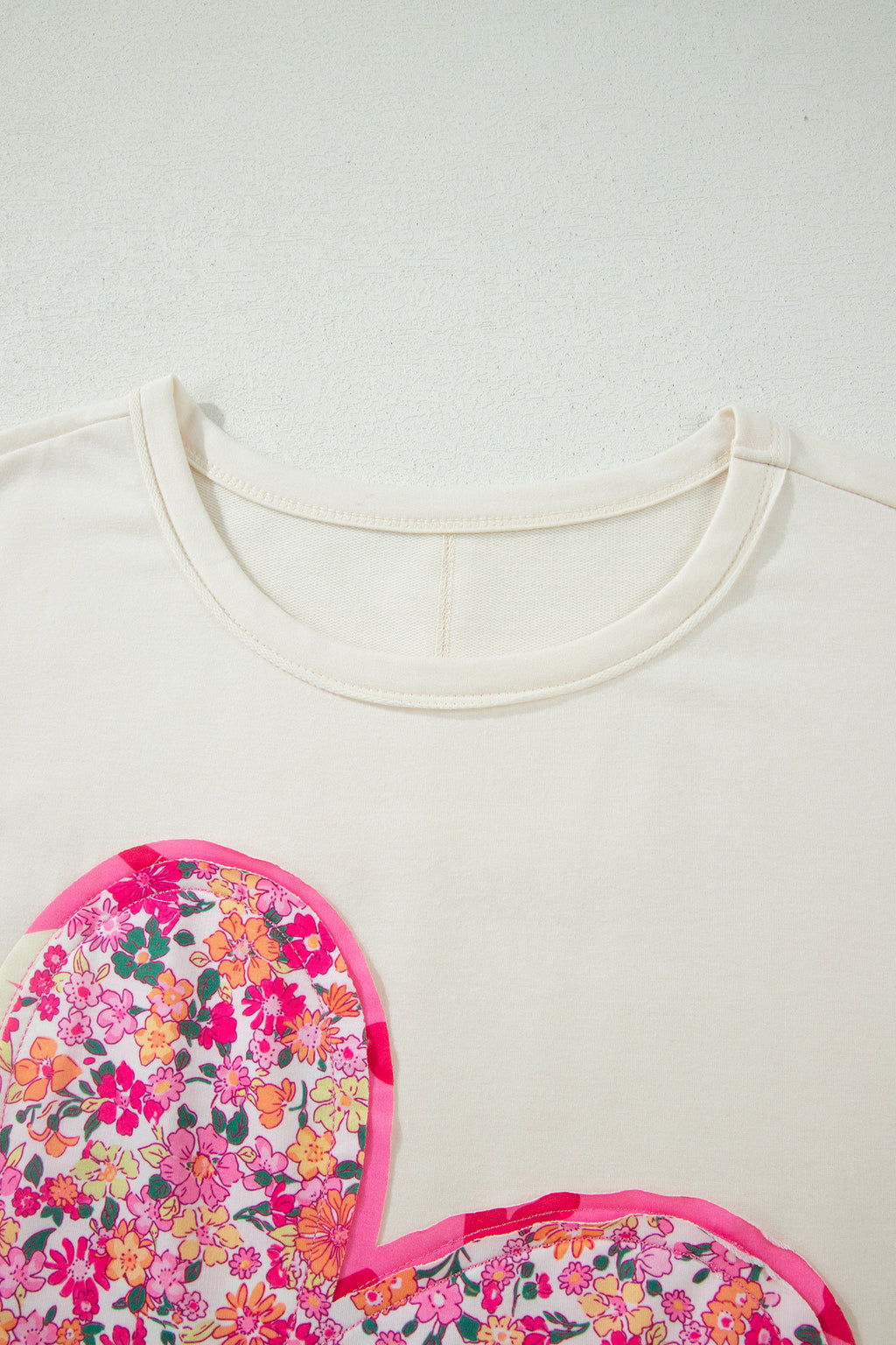Plus Size Big Flower Patched Tunic Tee