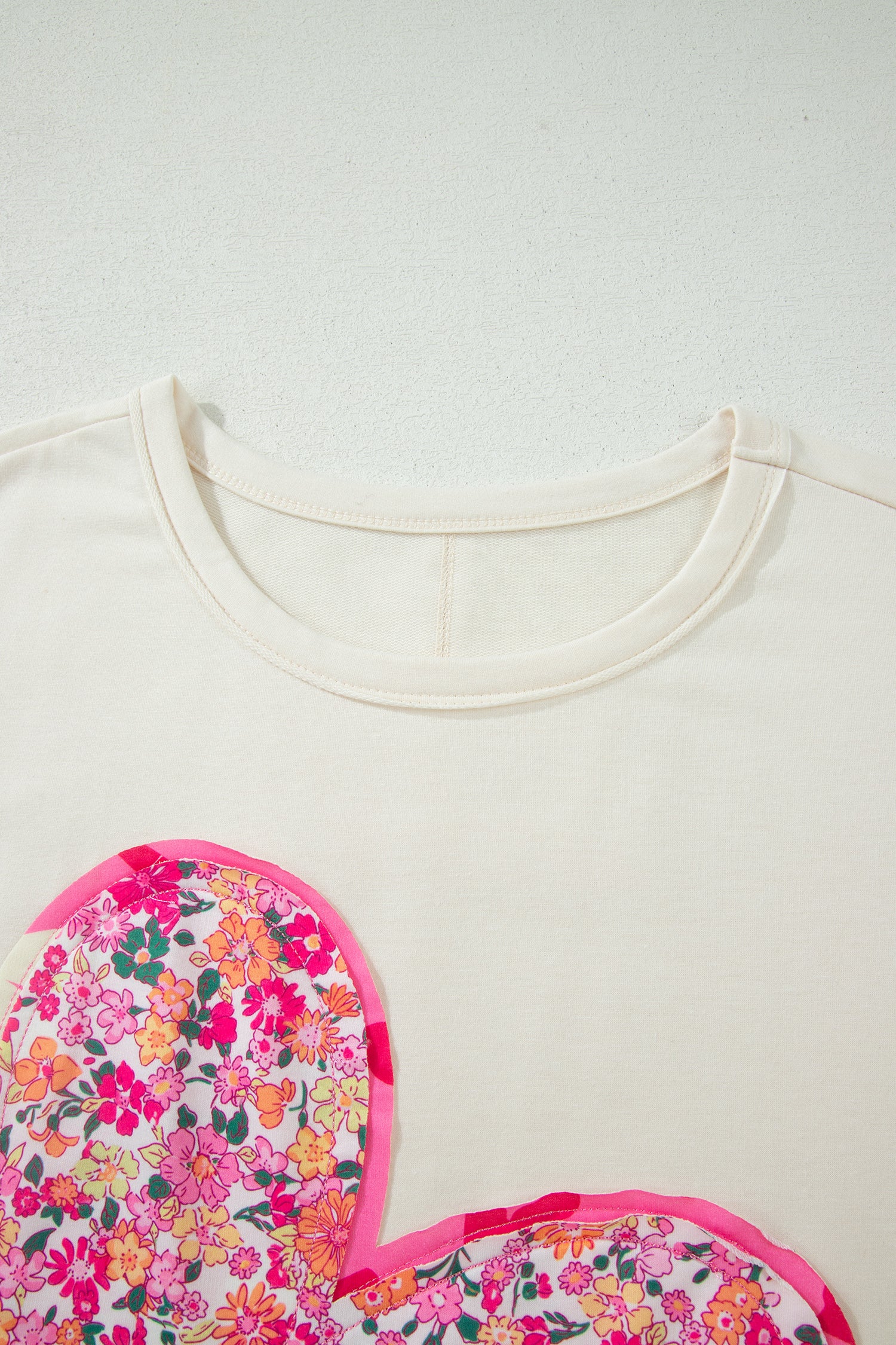 Plus Size Big Flower Patched Tunic Tee